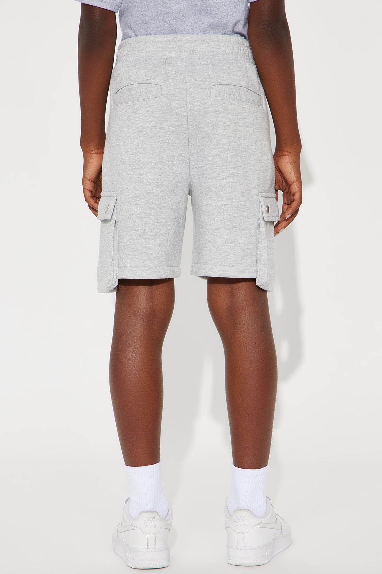 Mini Tyson Secure Cargo Relaxed Shorts - Heather Grey