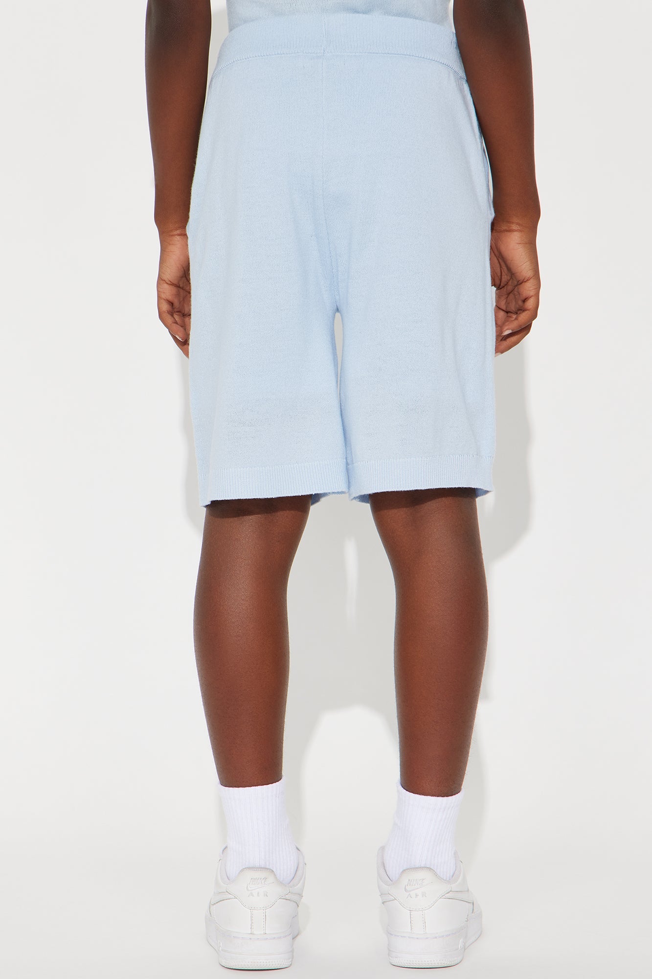 Mini Finley Knitted Shorts - Light Blue
