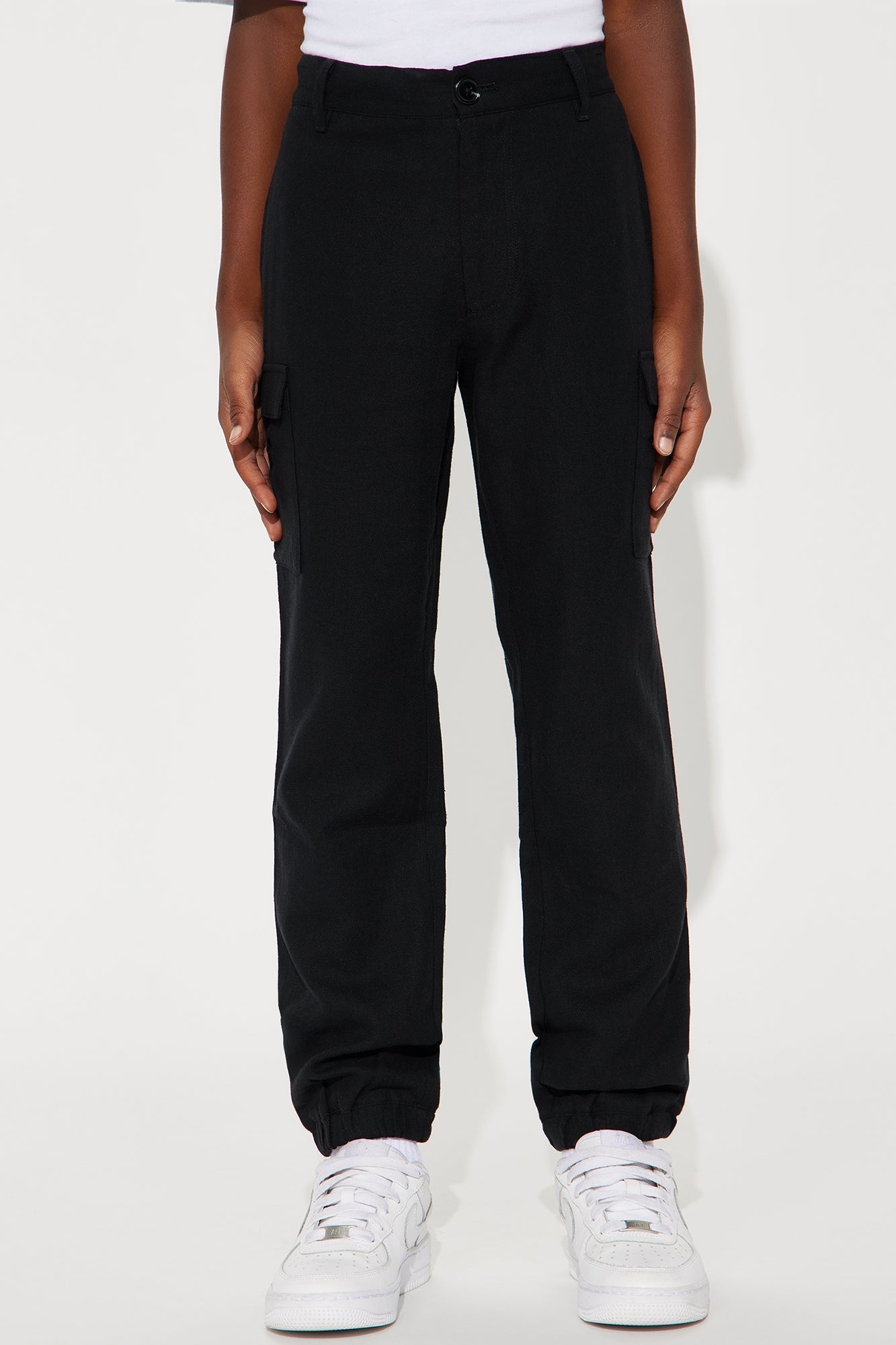 Mini Slim Bahamas Linen Cargo Jogger - Black