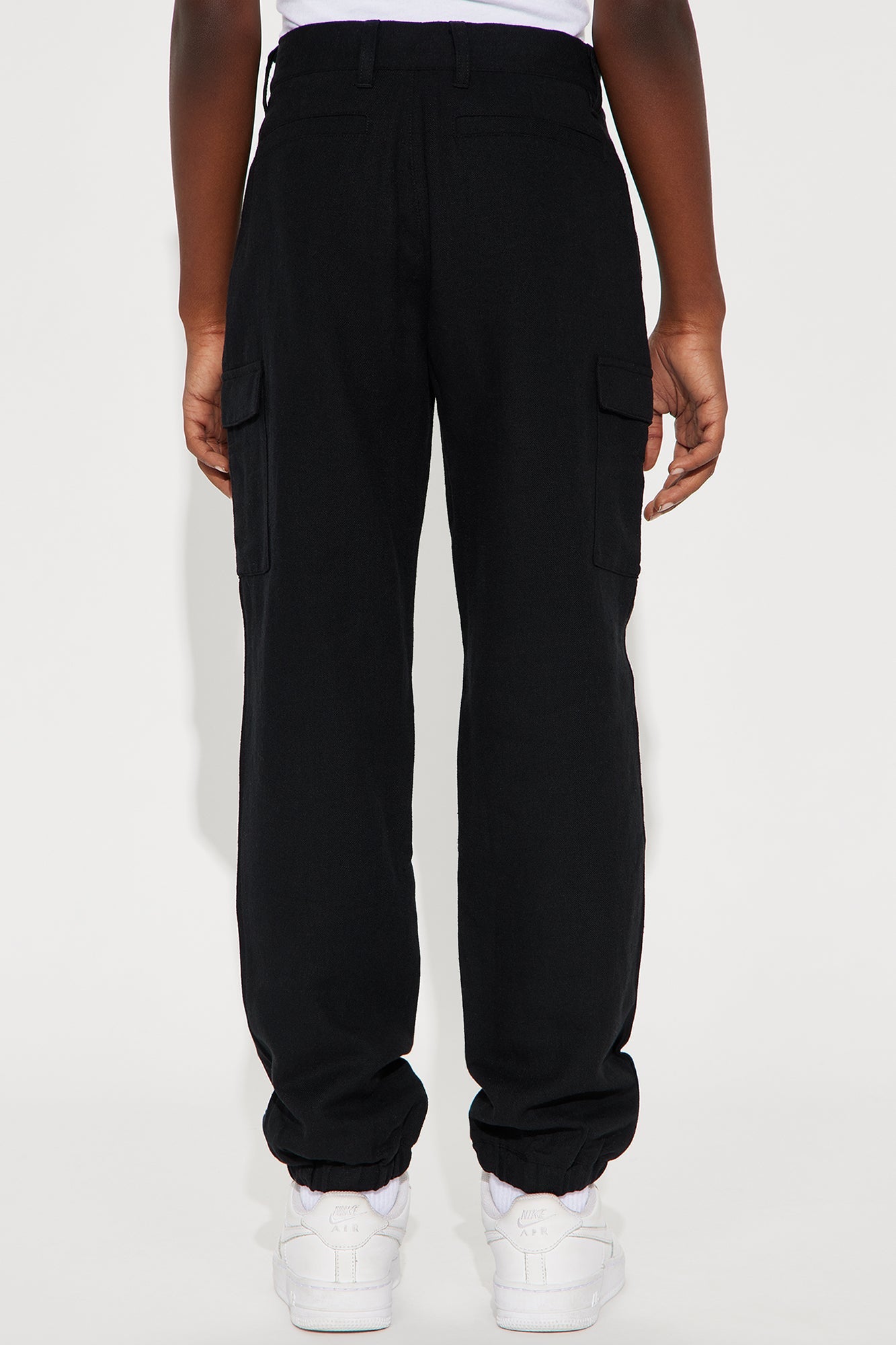 Mini Slim Bahamas Linen Cargo Jogger - Black