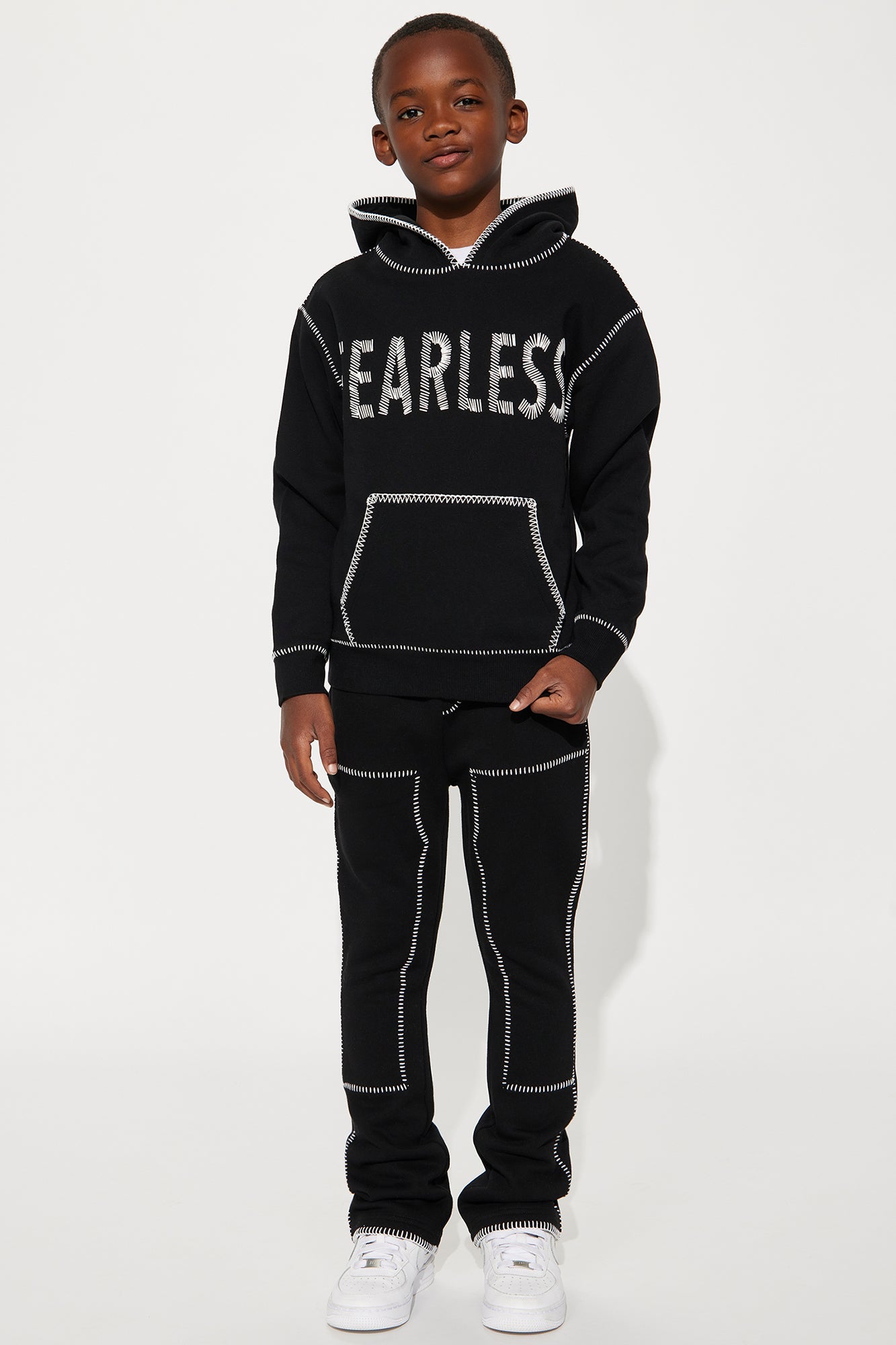Mini Tyson Stitch Hoodie - Black
