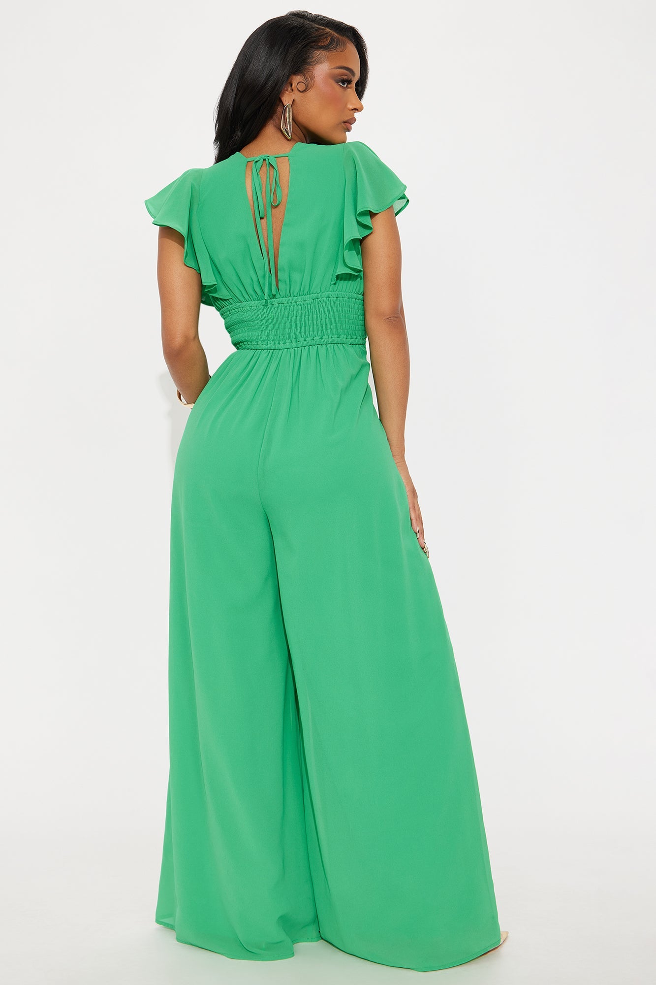 Salome Chiffon Jumpsuit - Kelly Green