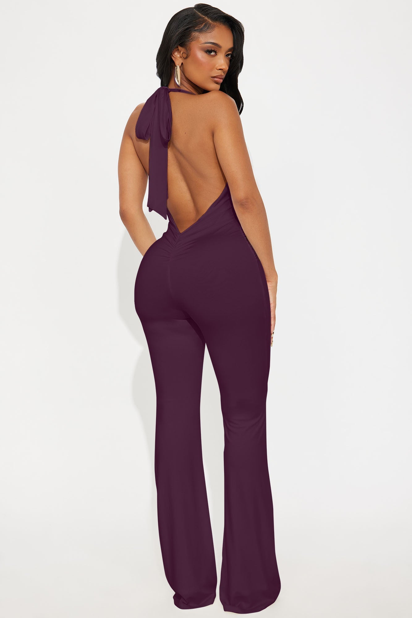 Mariana Flare Leg Jumpsuit - Plum