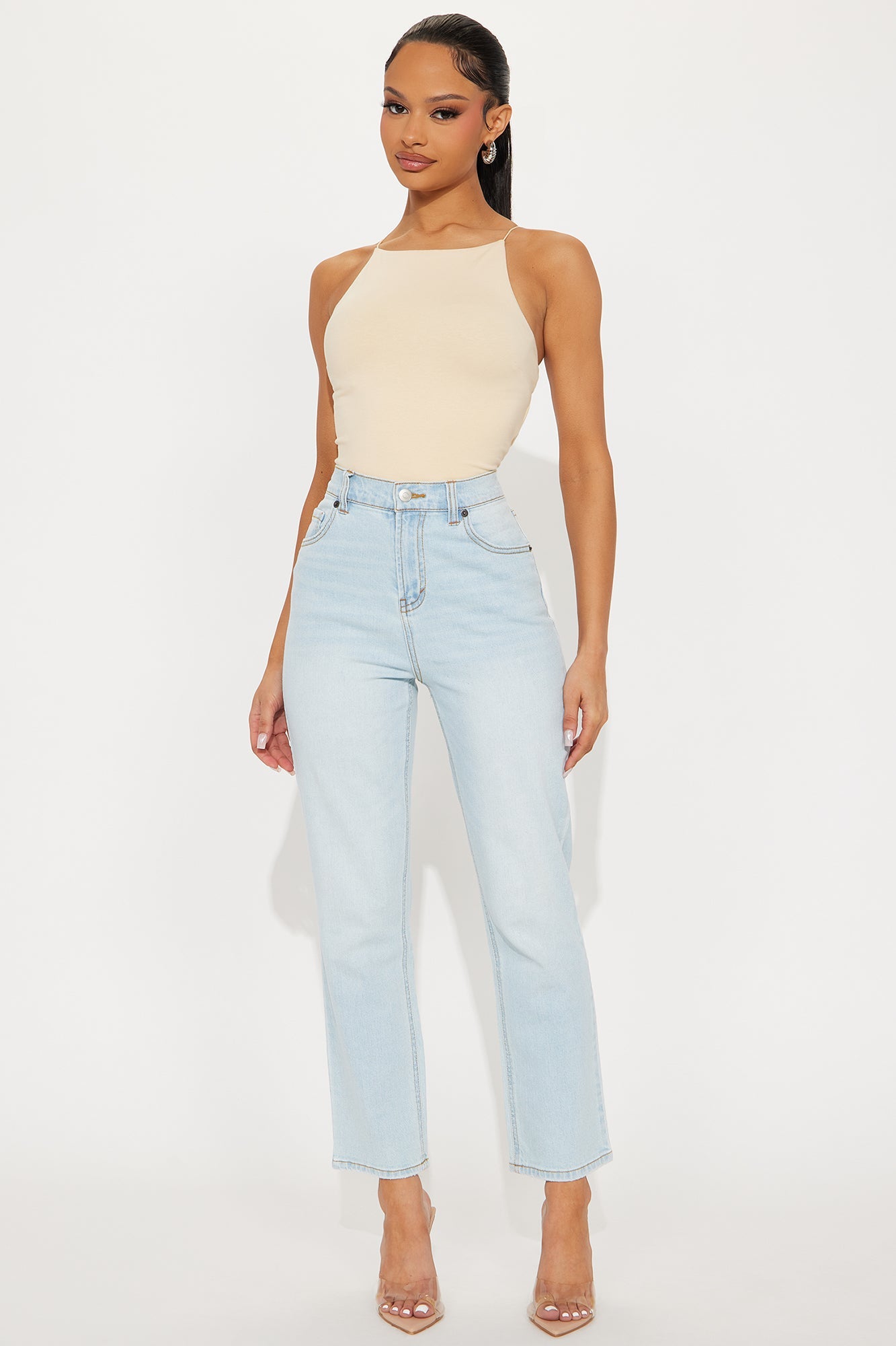Crowd Pleaser 90s Slim Straight Jeans - Light Wash