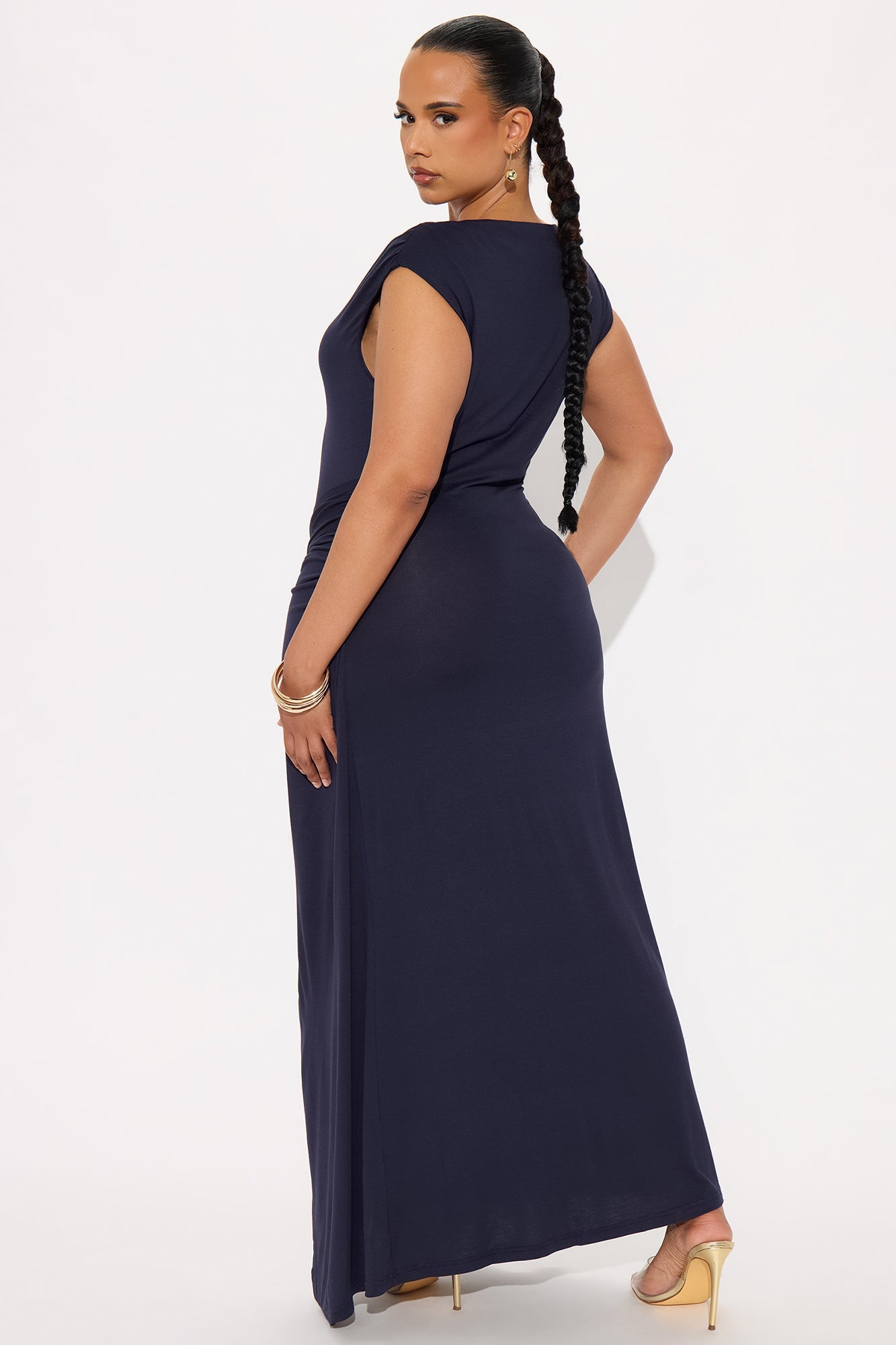 Tamira Ruched Maxi Dress - Navy