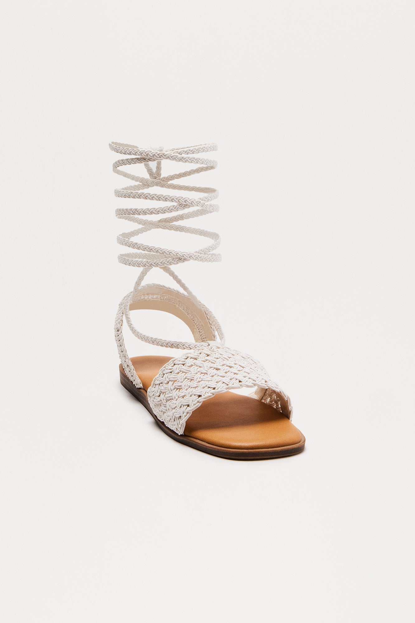 Thailand Crochet Wrap Up Sandals - Cream