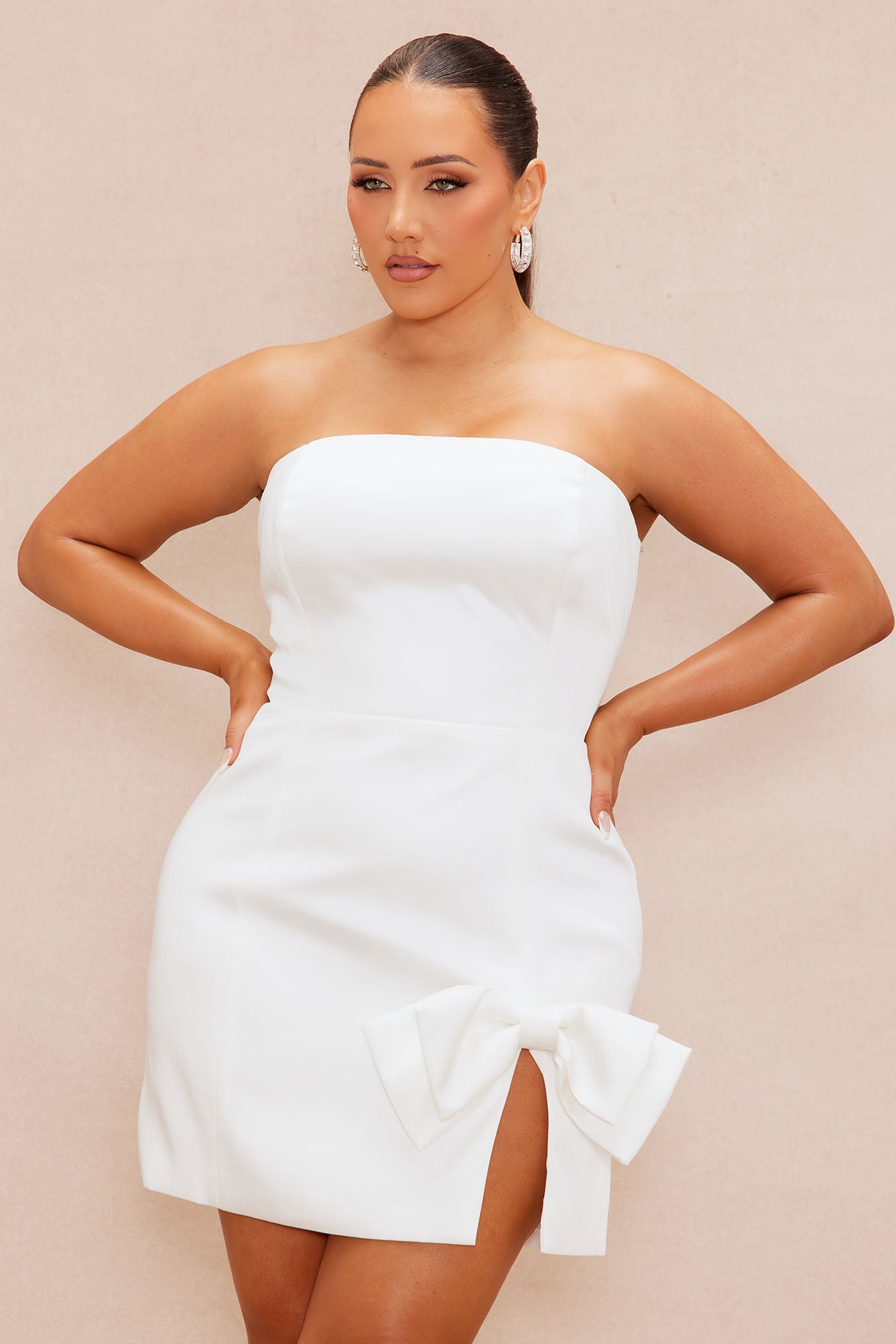 Anitta Satin Mini Dress - White