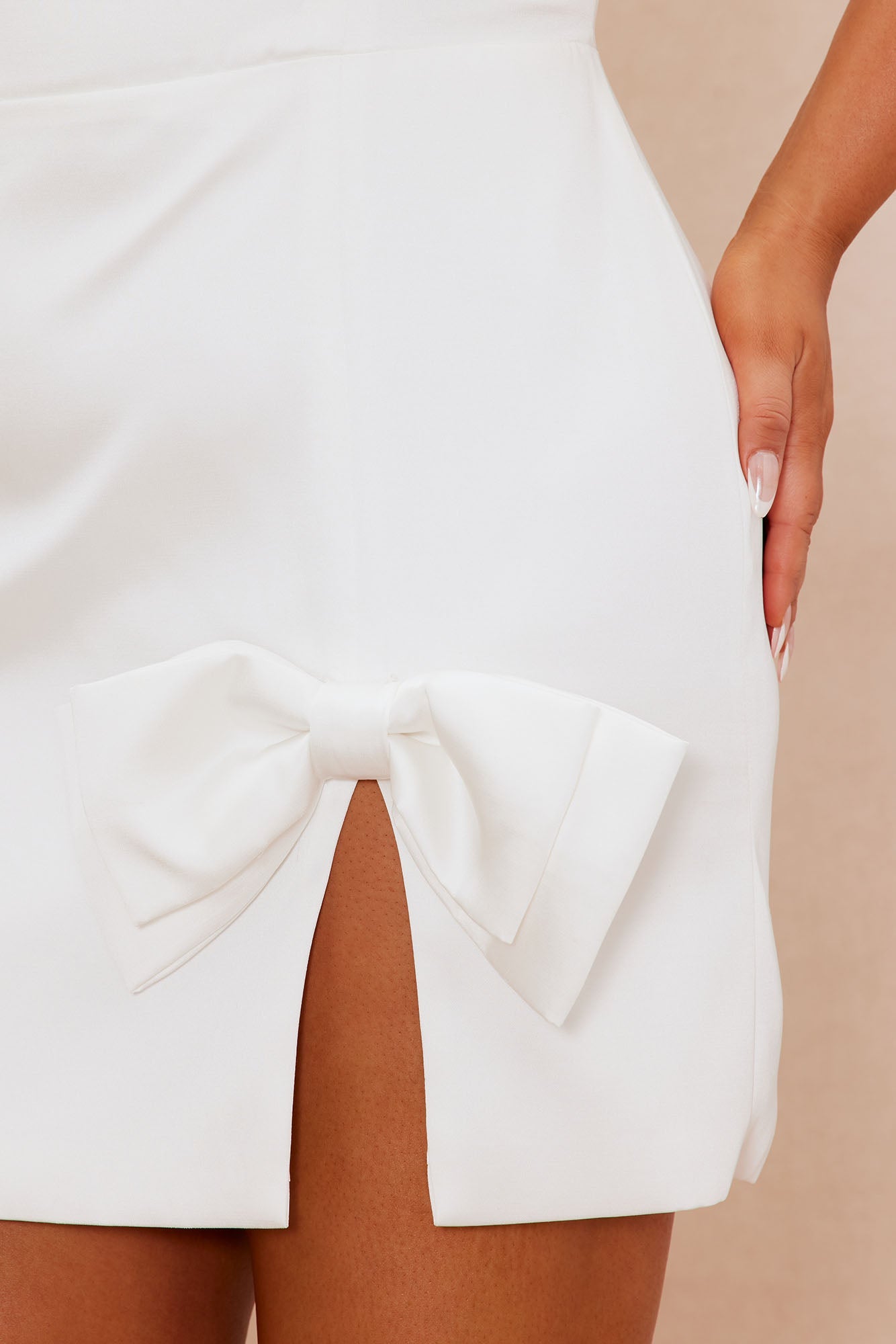 Anitta Satin Mini Dress - White