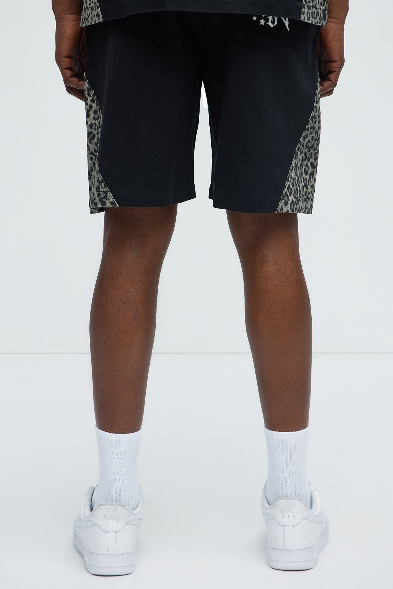 Cosmic Distortion Animal Print Relaxed Shorts - Black/combo