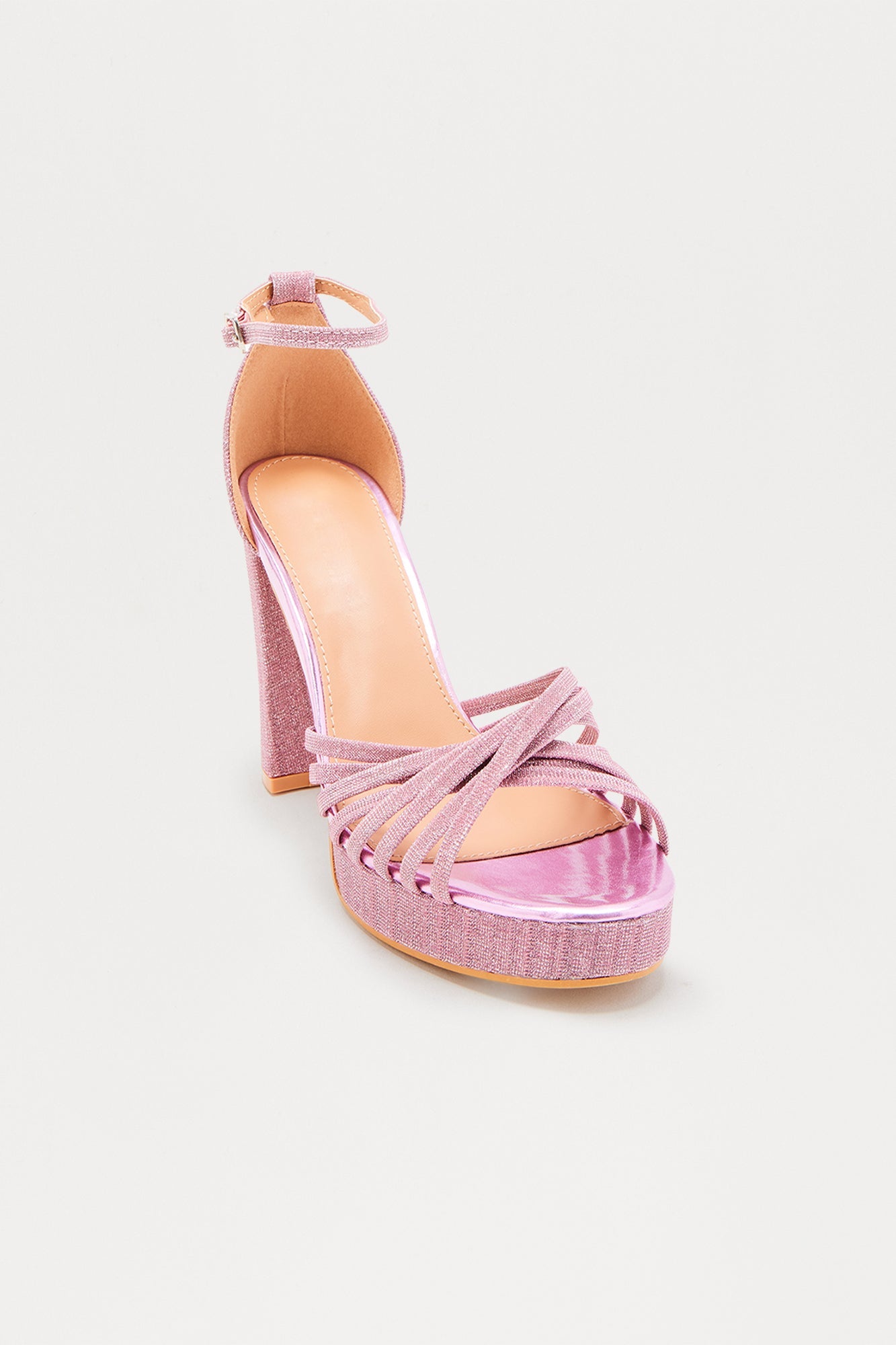Wixie Rhinestone Glitter Heels - Pink