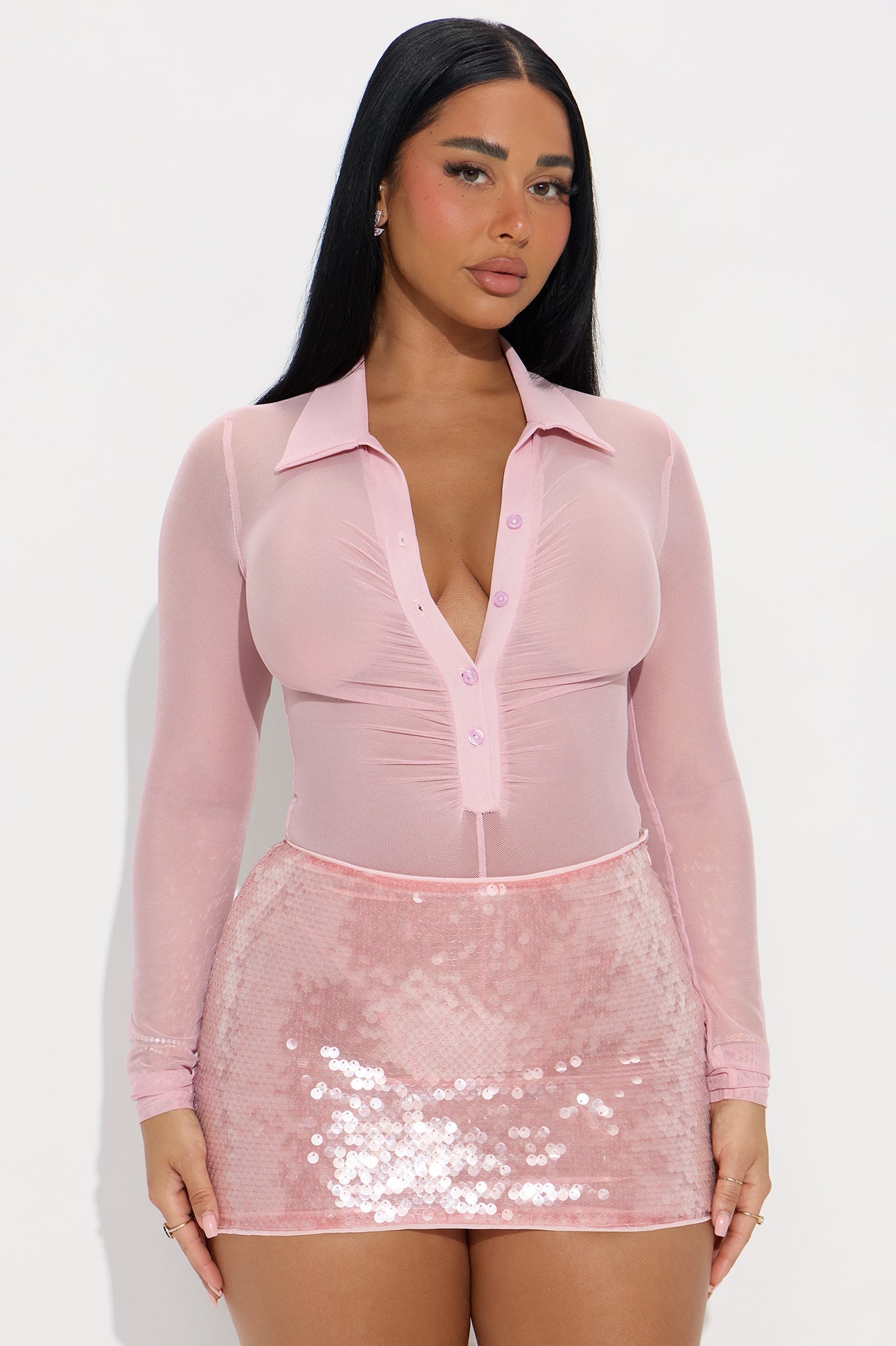 The Most Wanted Mesh Bodysuit - Pink