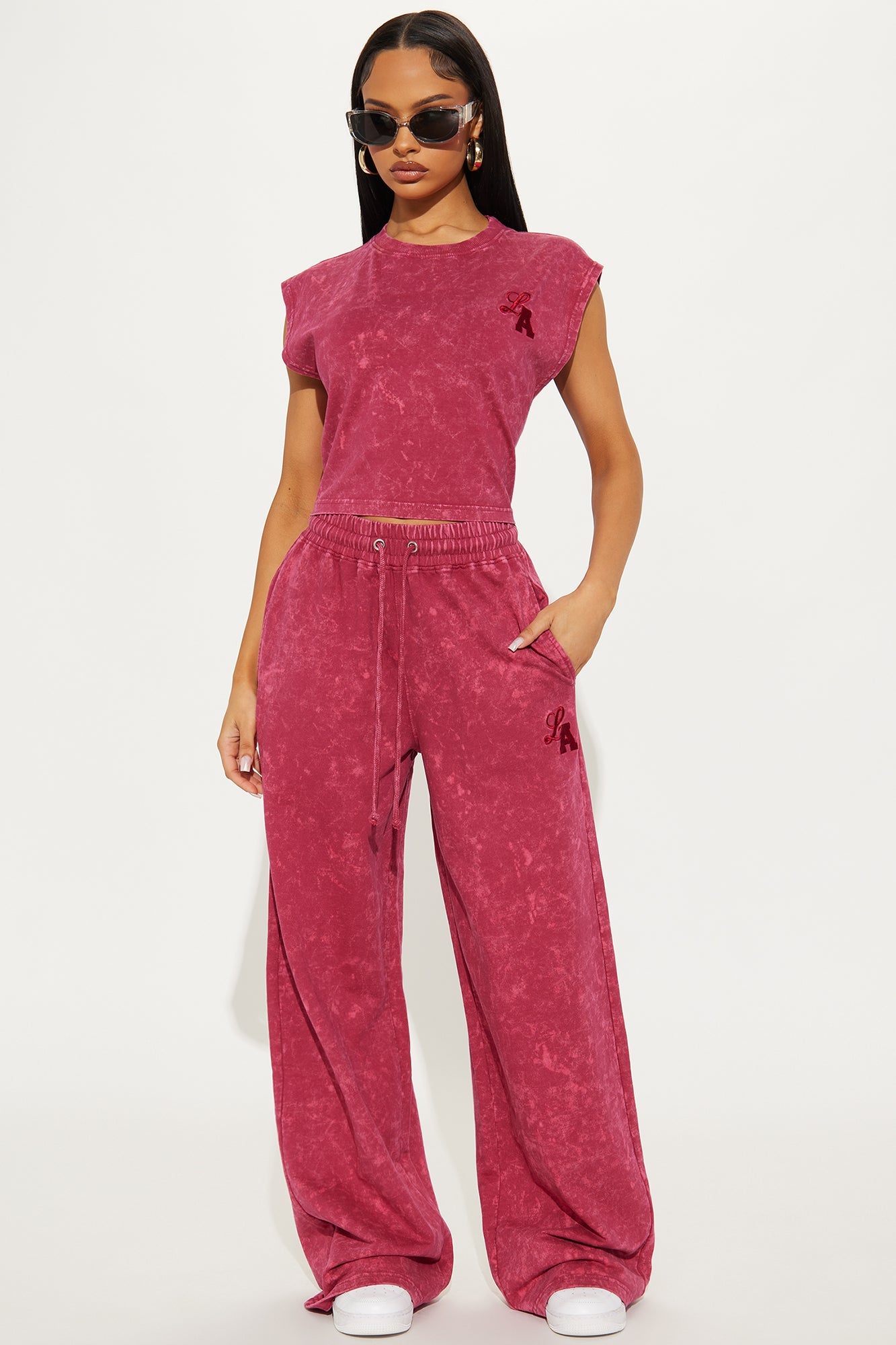 Adelle Lounge Pant Set - Magenta