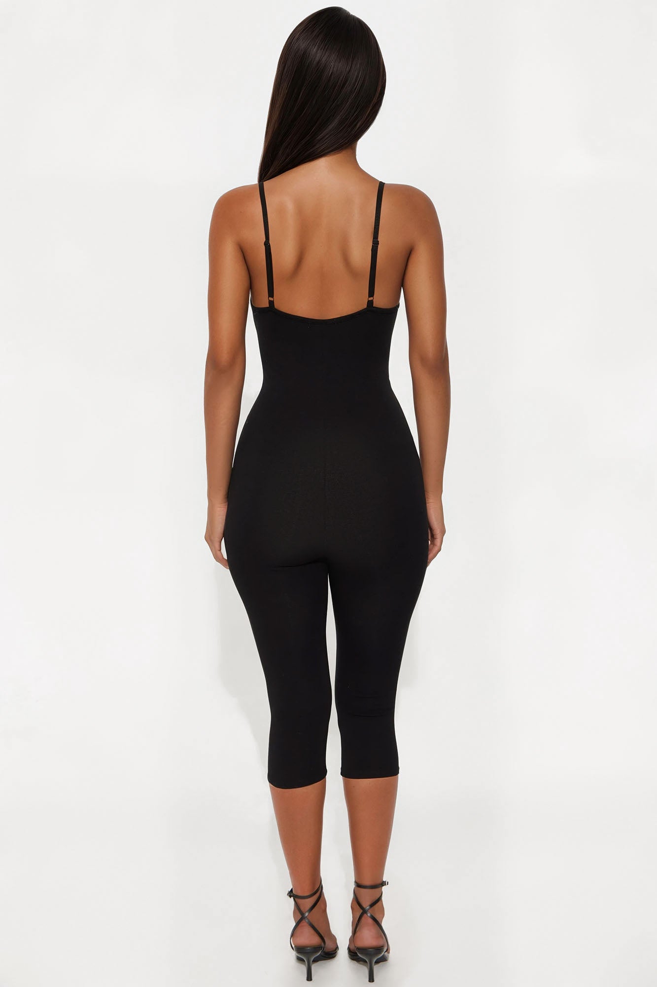 Frankie Cotton Capri Jumpsuit - Black