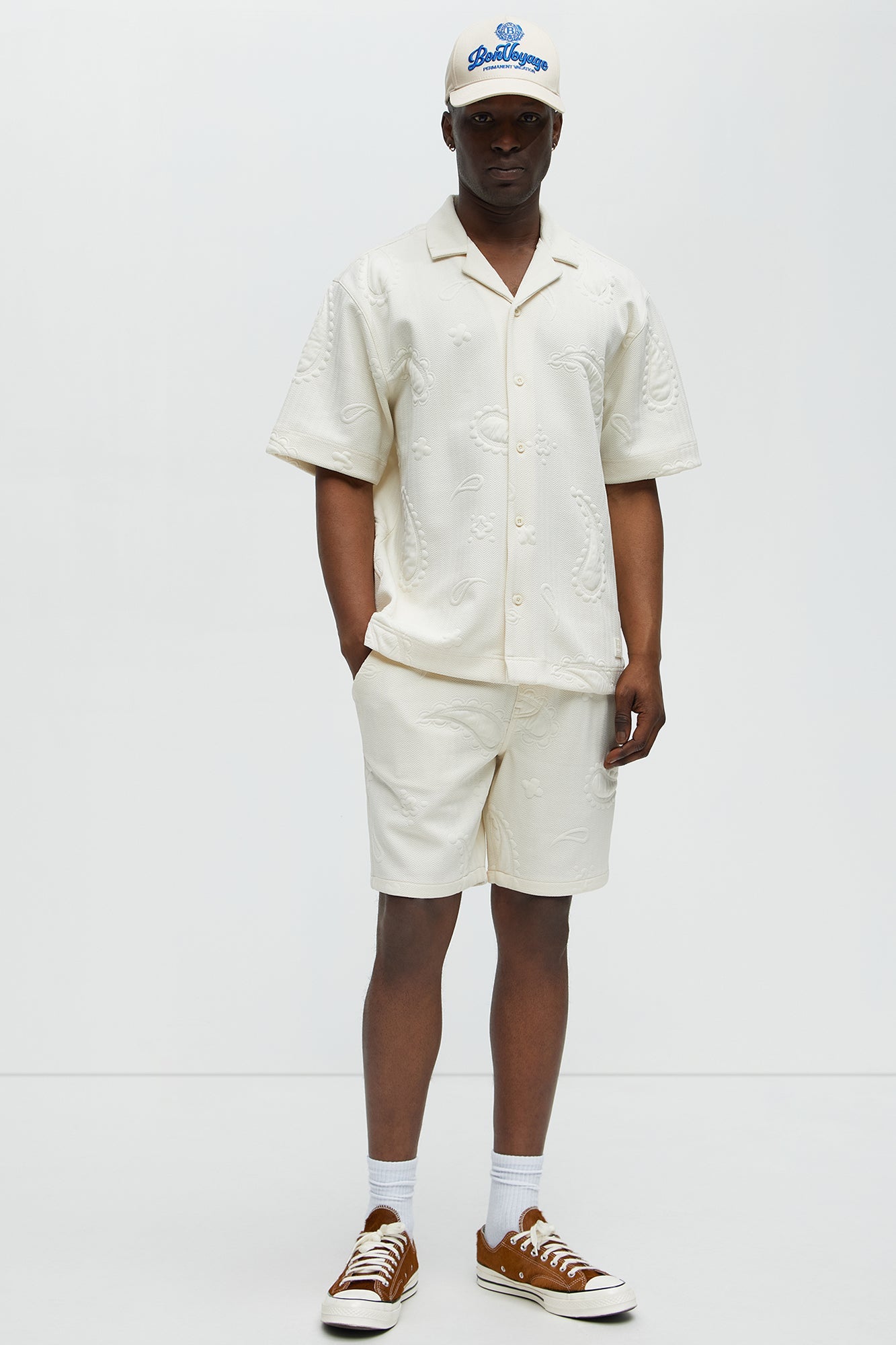 Heavyweight Textured Jacquard Relaxed Short - Off White