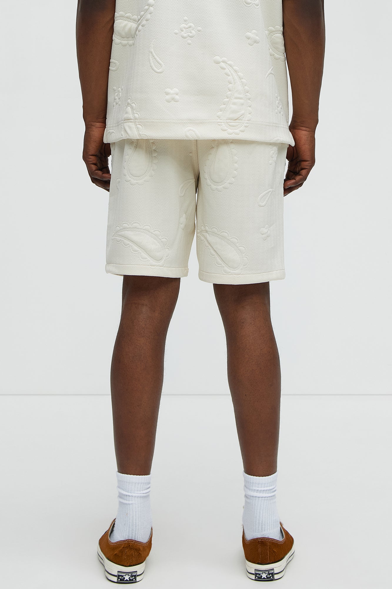 Heavyweight Textured Jacquard Relaxed Short - Off White