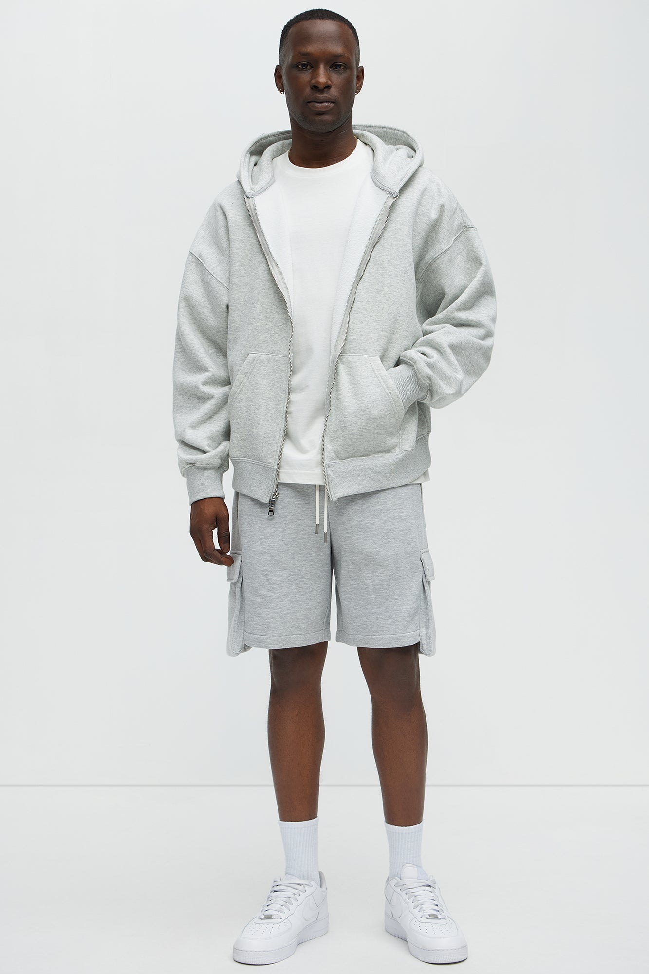 Tyson Secure Cargo Relaxed Shorts - Heather Grey