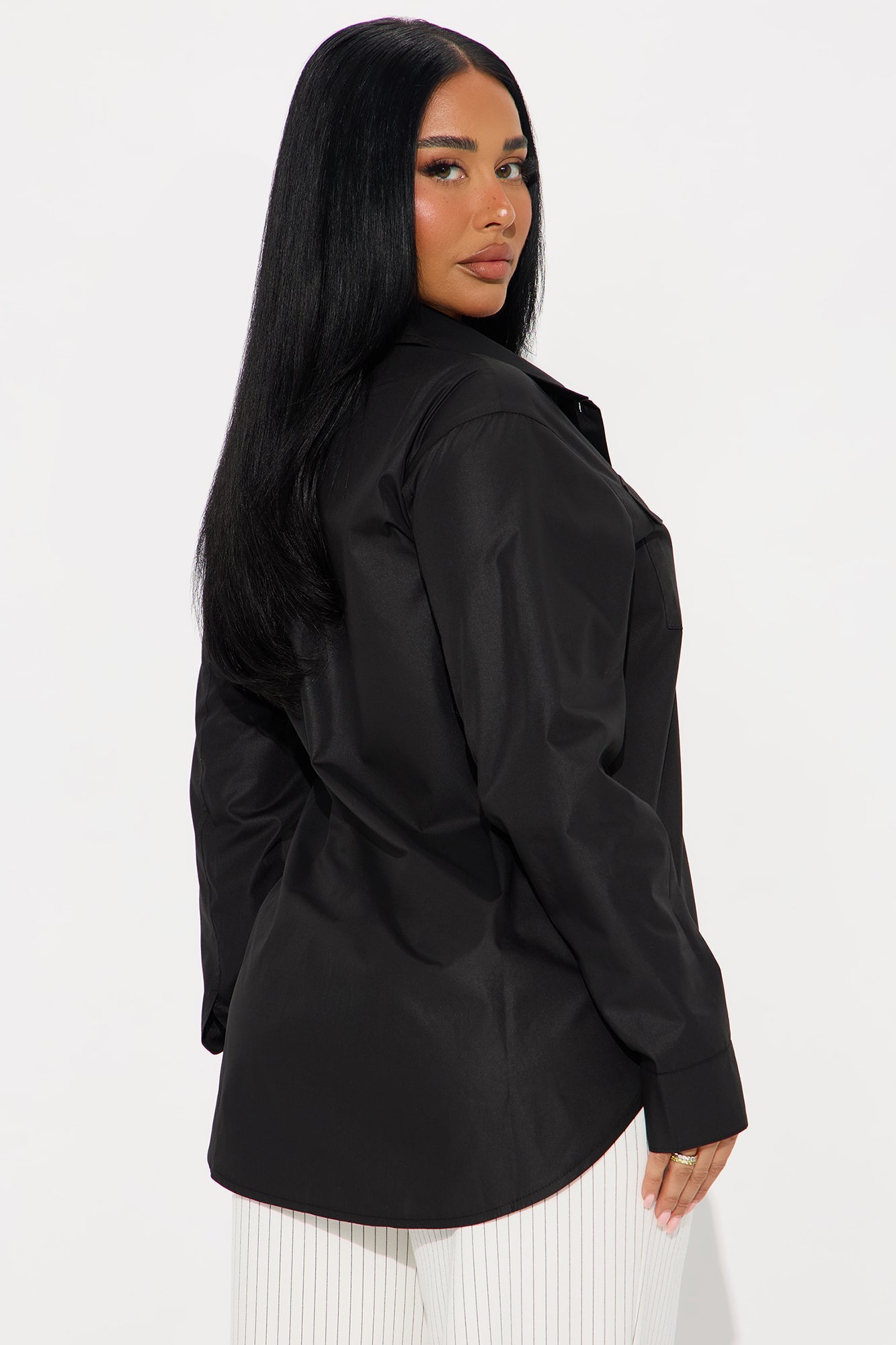 A Classic Poplin Shirt - Black