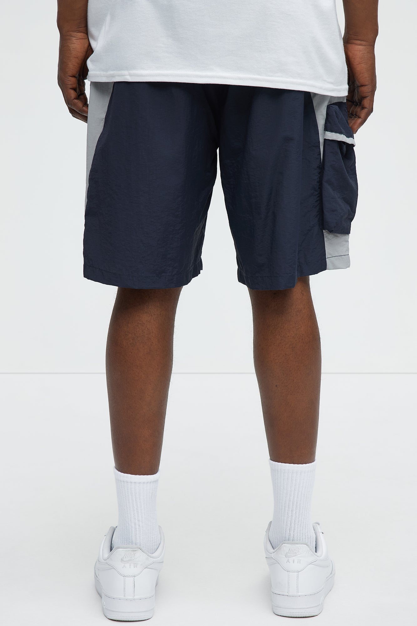 Side With Me Zipper Nylon Short - Blue/combo