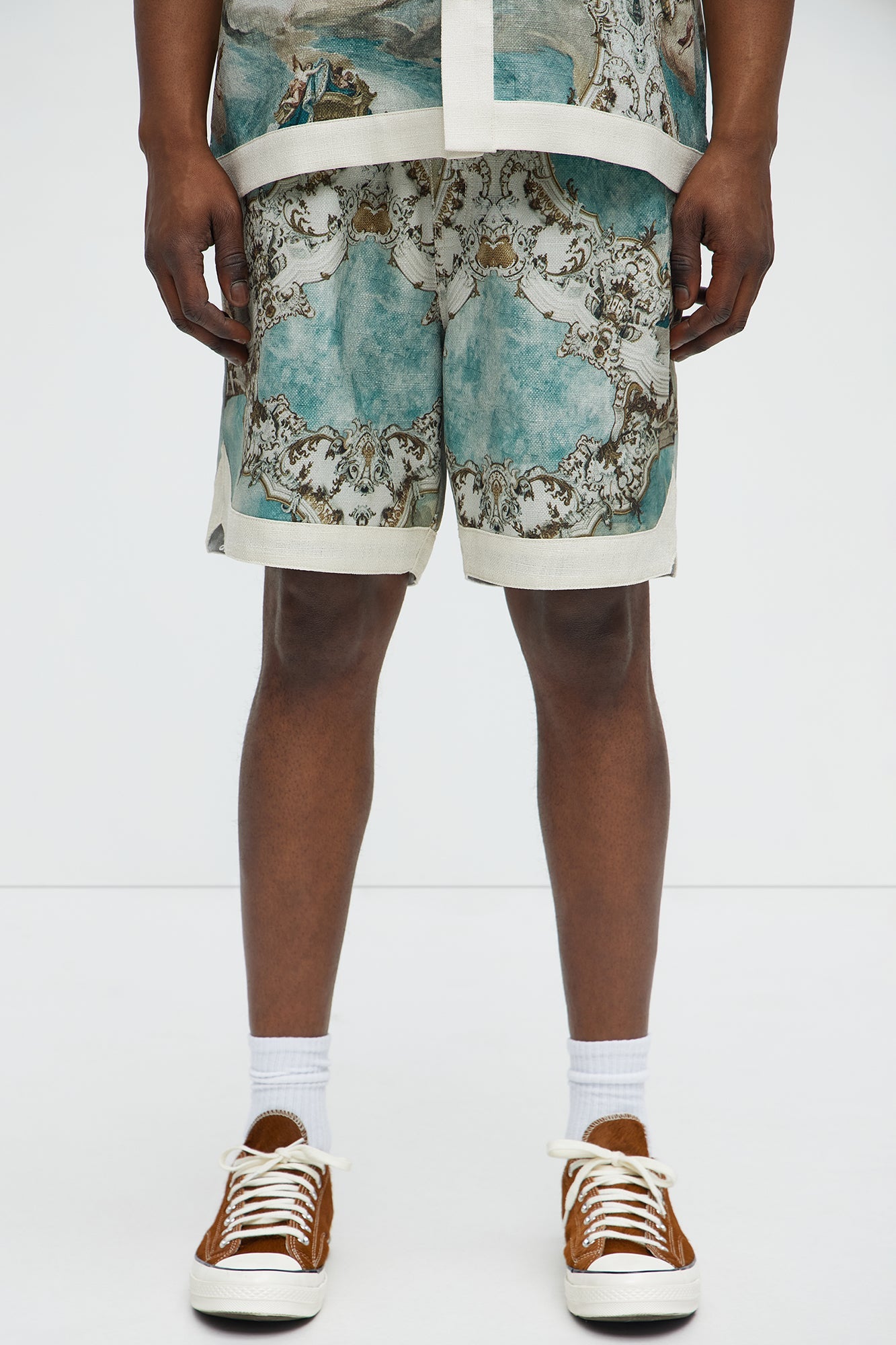 Fractured Reality Art Graphic Relaxed Shorts - Multi Color
