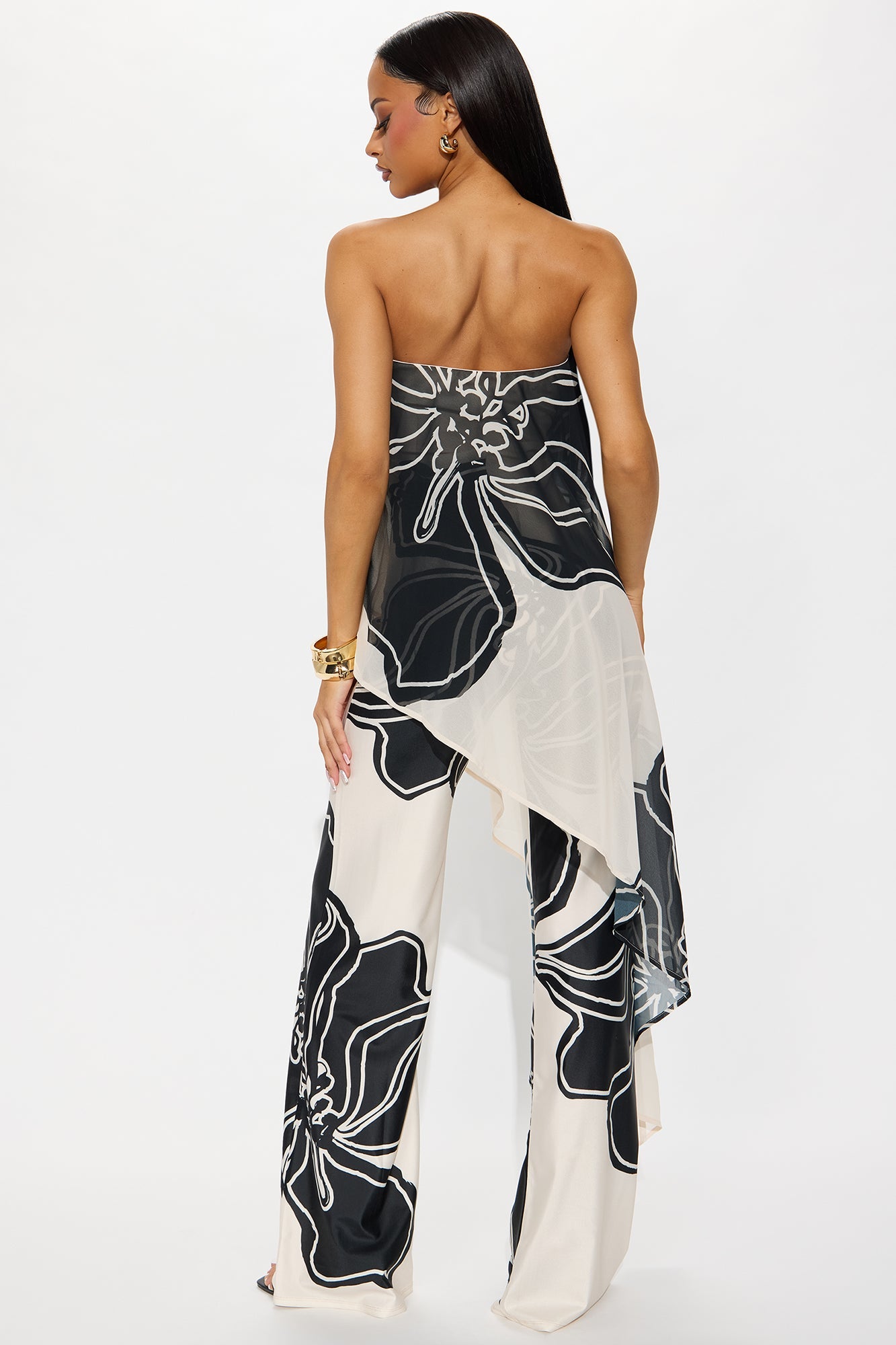 Mia Flowy Floral Jumpsuit - Ivory/combo