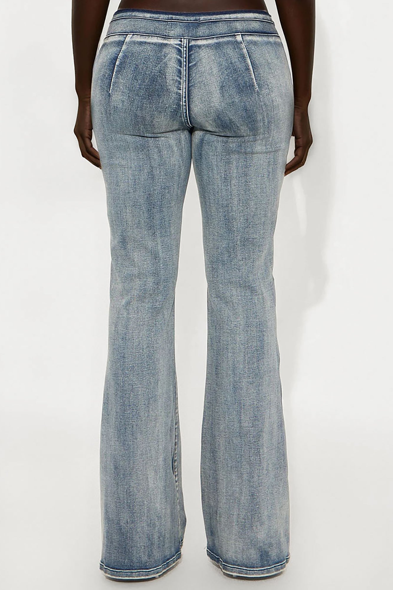 Ride On Womens Low Rise Flare Jeans - Vintage Wash