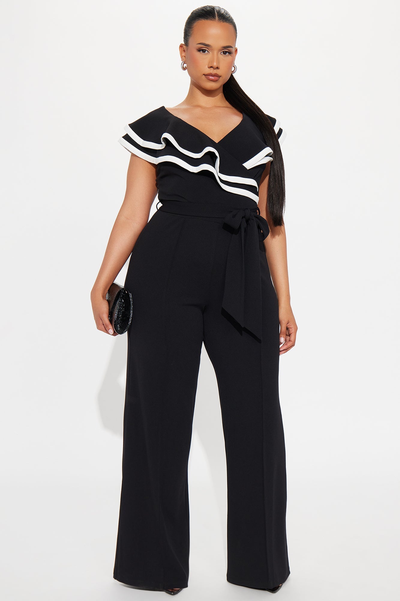Girl Boss Jumpsuit - Black/White