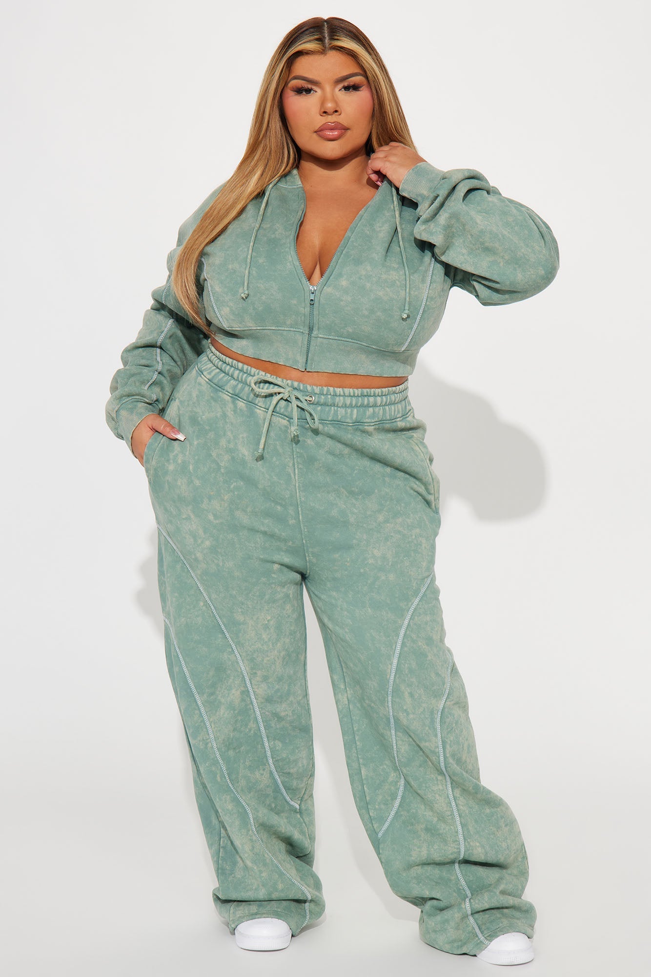 Norah Washed Lounge Hoodie - Sage
