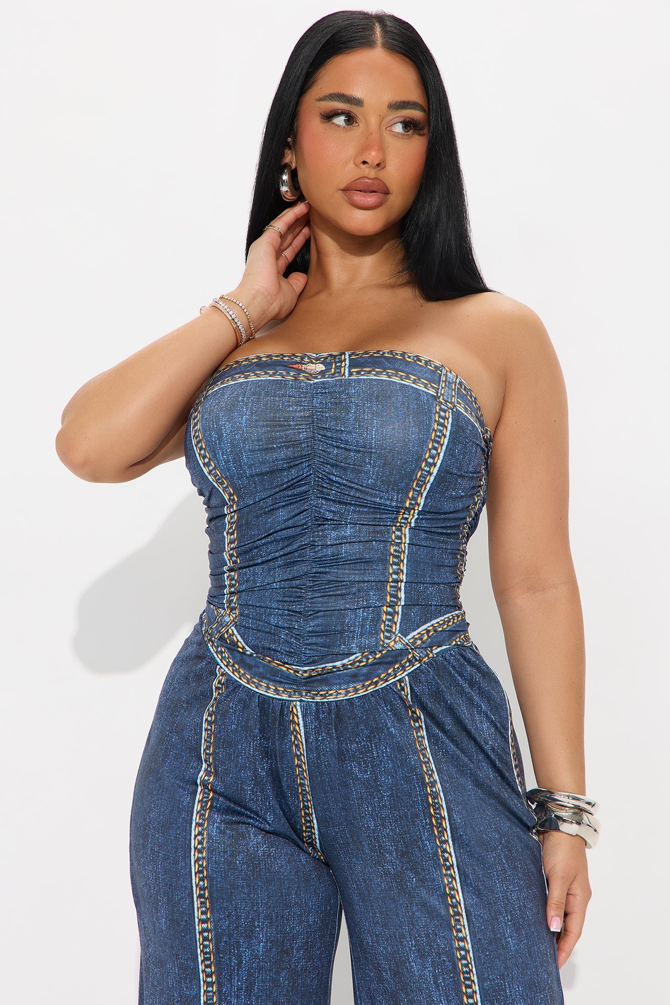 Carmela Strapless Jumpsuit - Navy