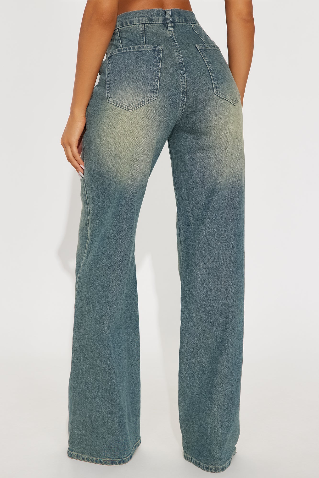 High Value Wide Leg Trouser Jeans - Vintage Wash