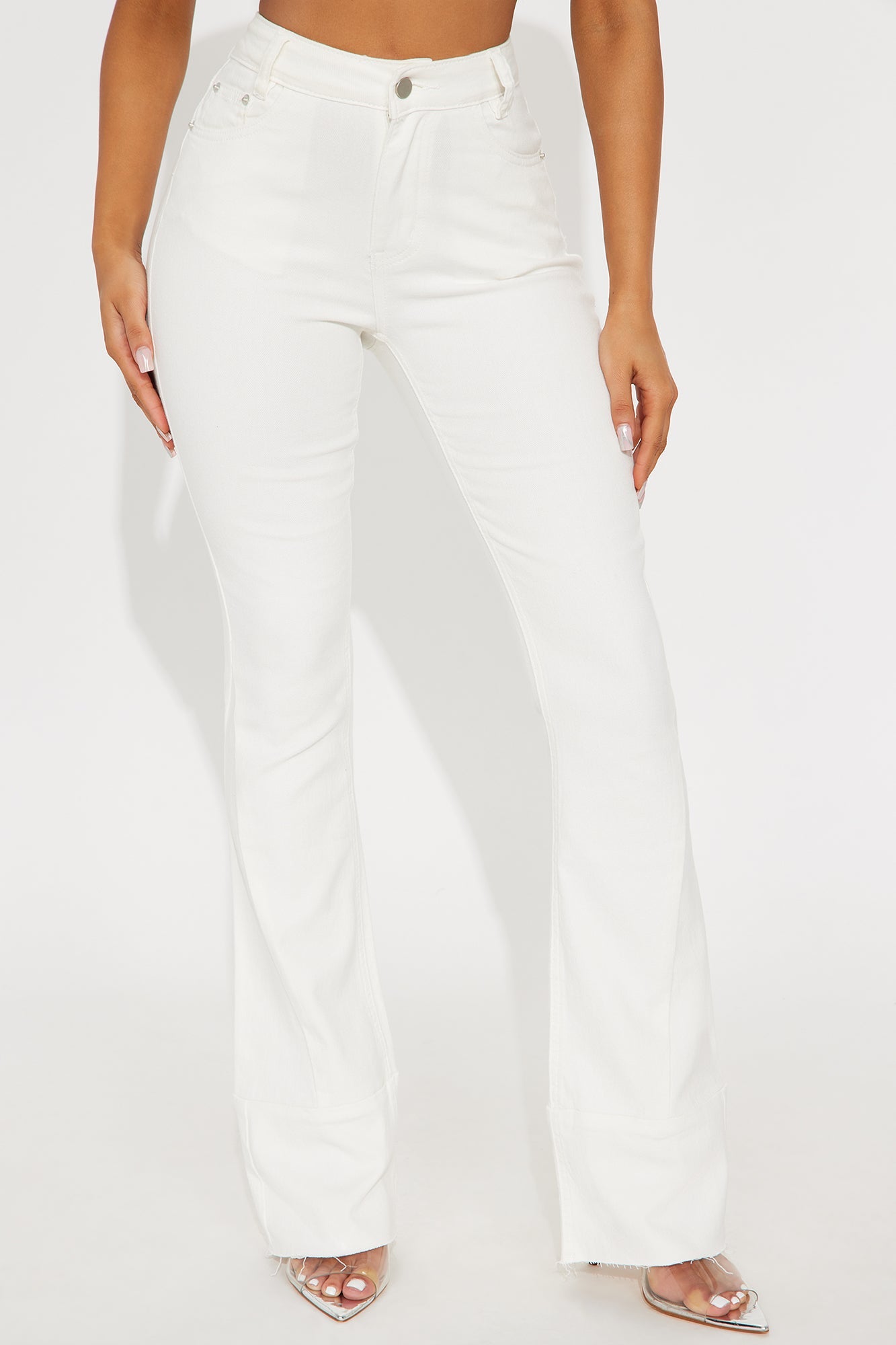 Feel The Heat Flare Jeans - Cream
