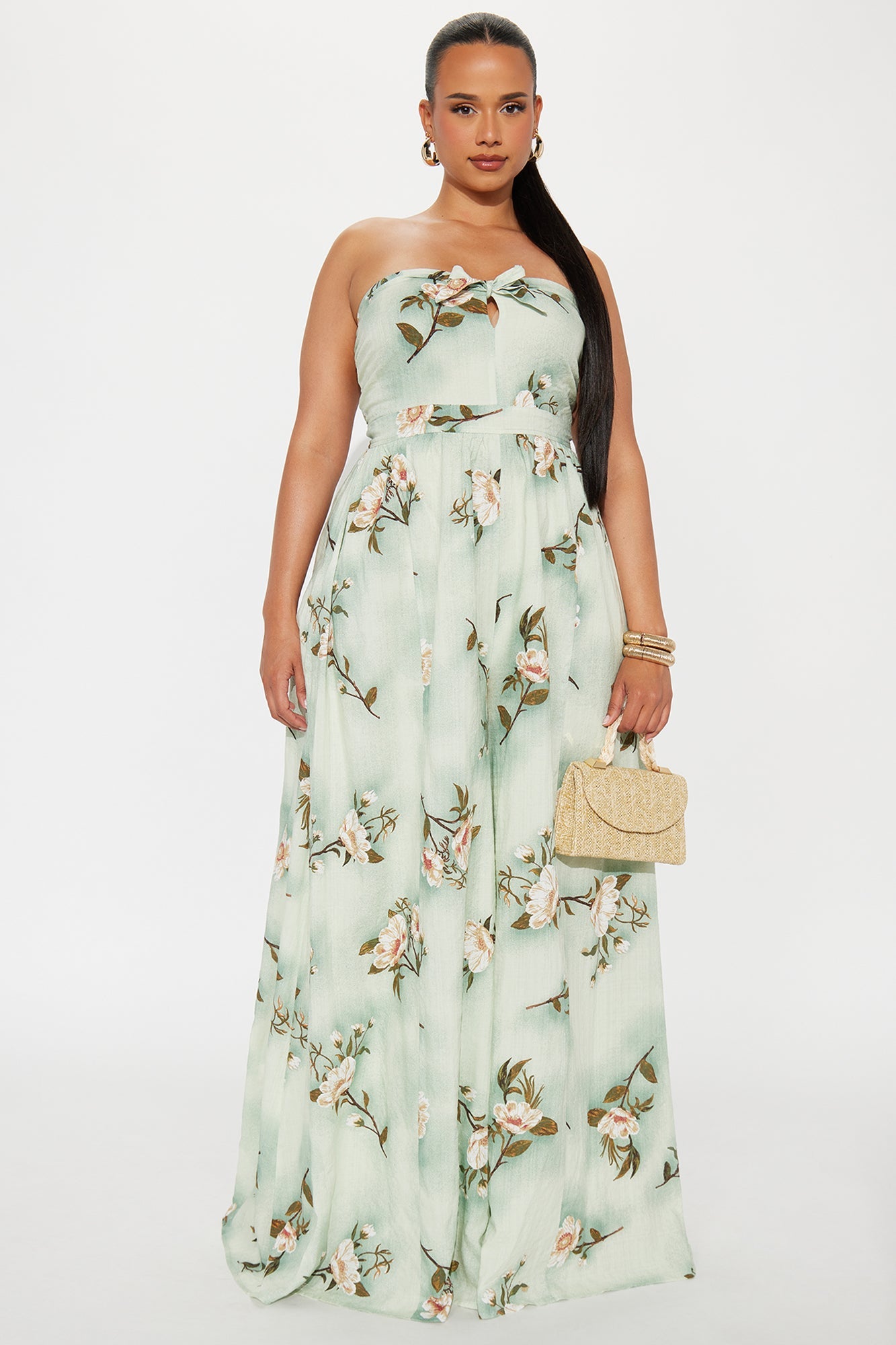 Scarlet Wide Leg Jumpsuit - Sage/combo