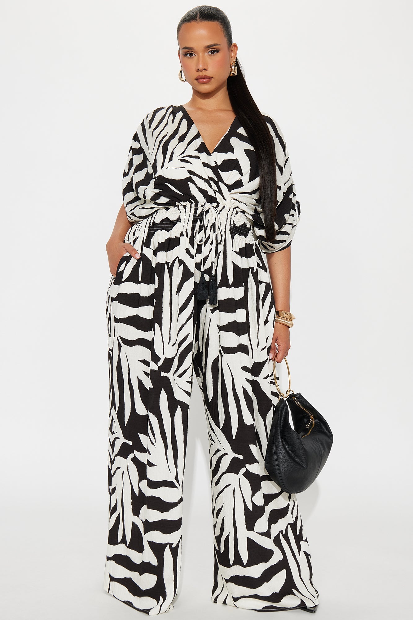 Secret Island Linen Jumpsuit - Black/combo