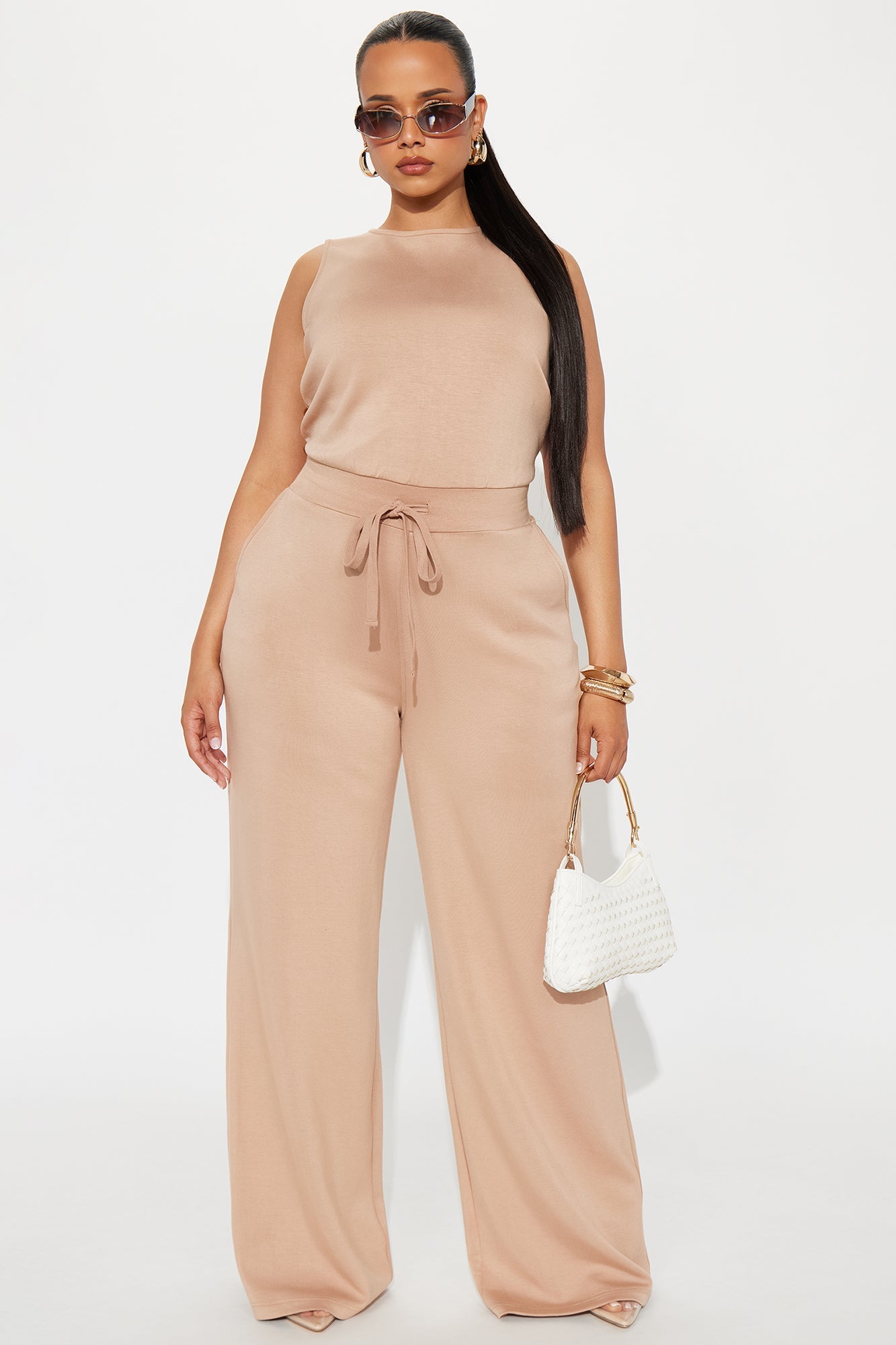 Judith Wide Leg Jumpsuit - Tan