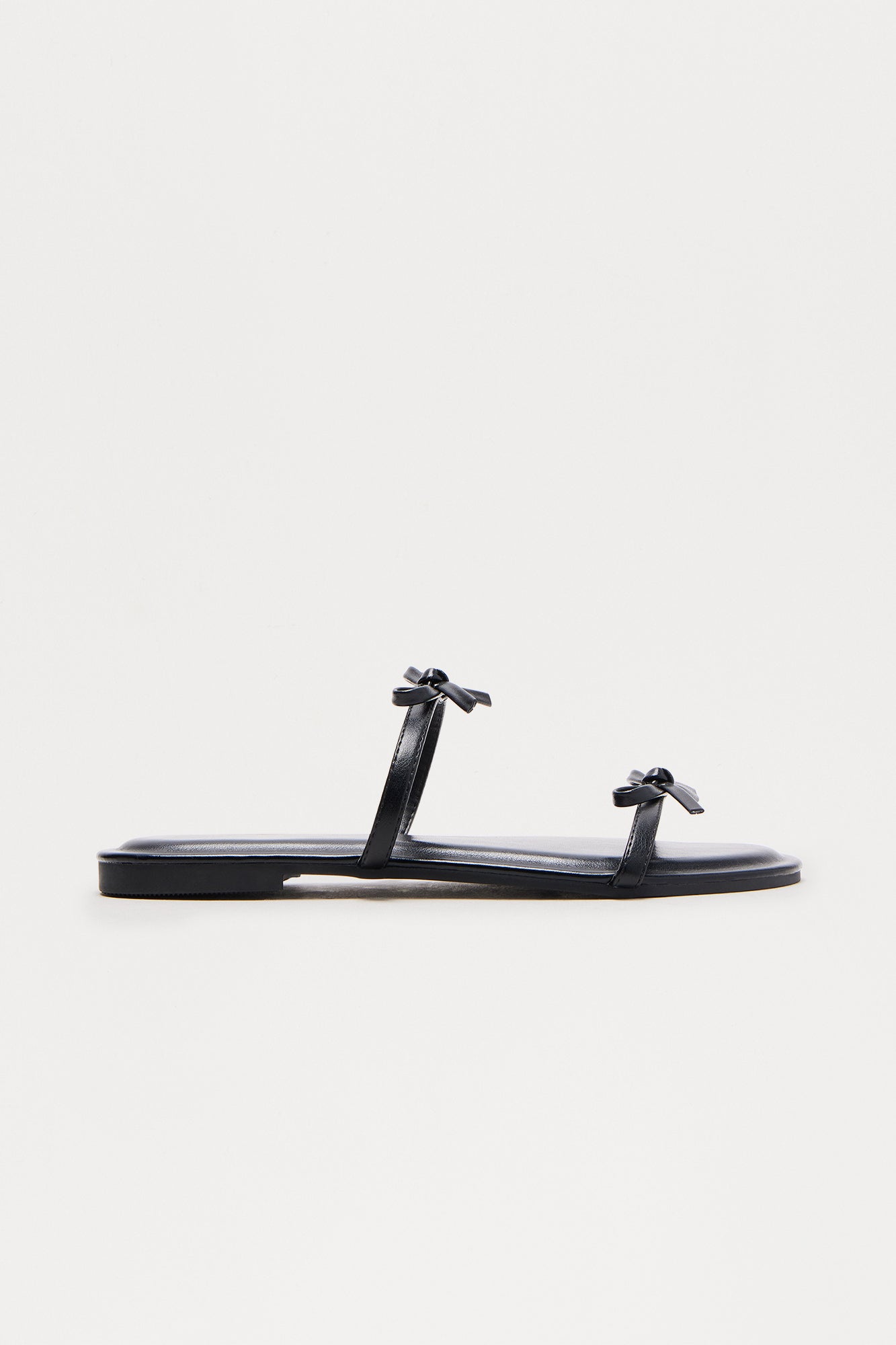 Avery Bow Slip On Sandals - Black