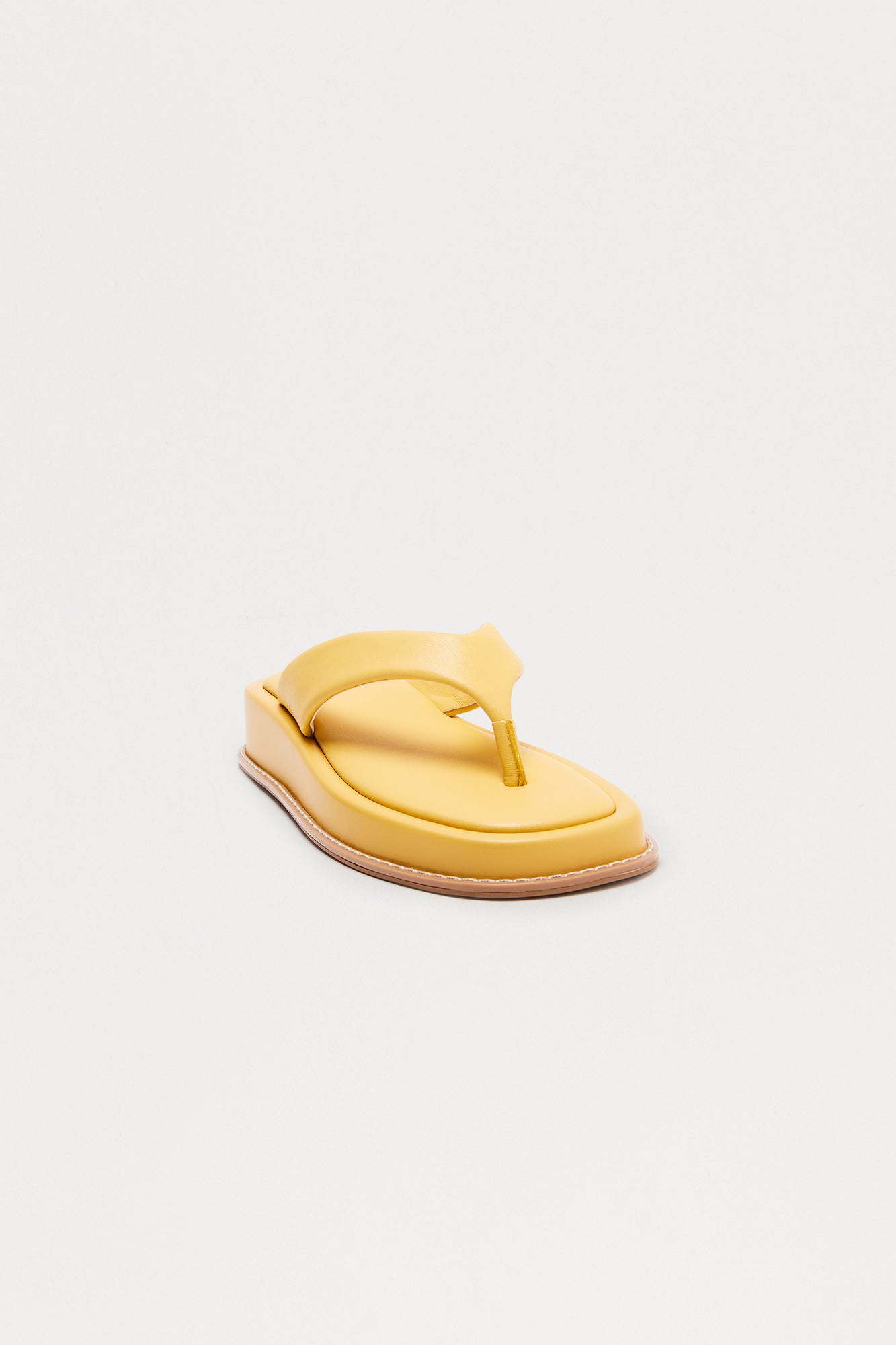 Unwind Faux Leather Flip Flops - Camel
