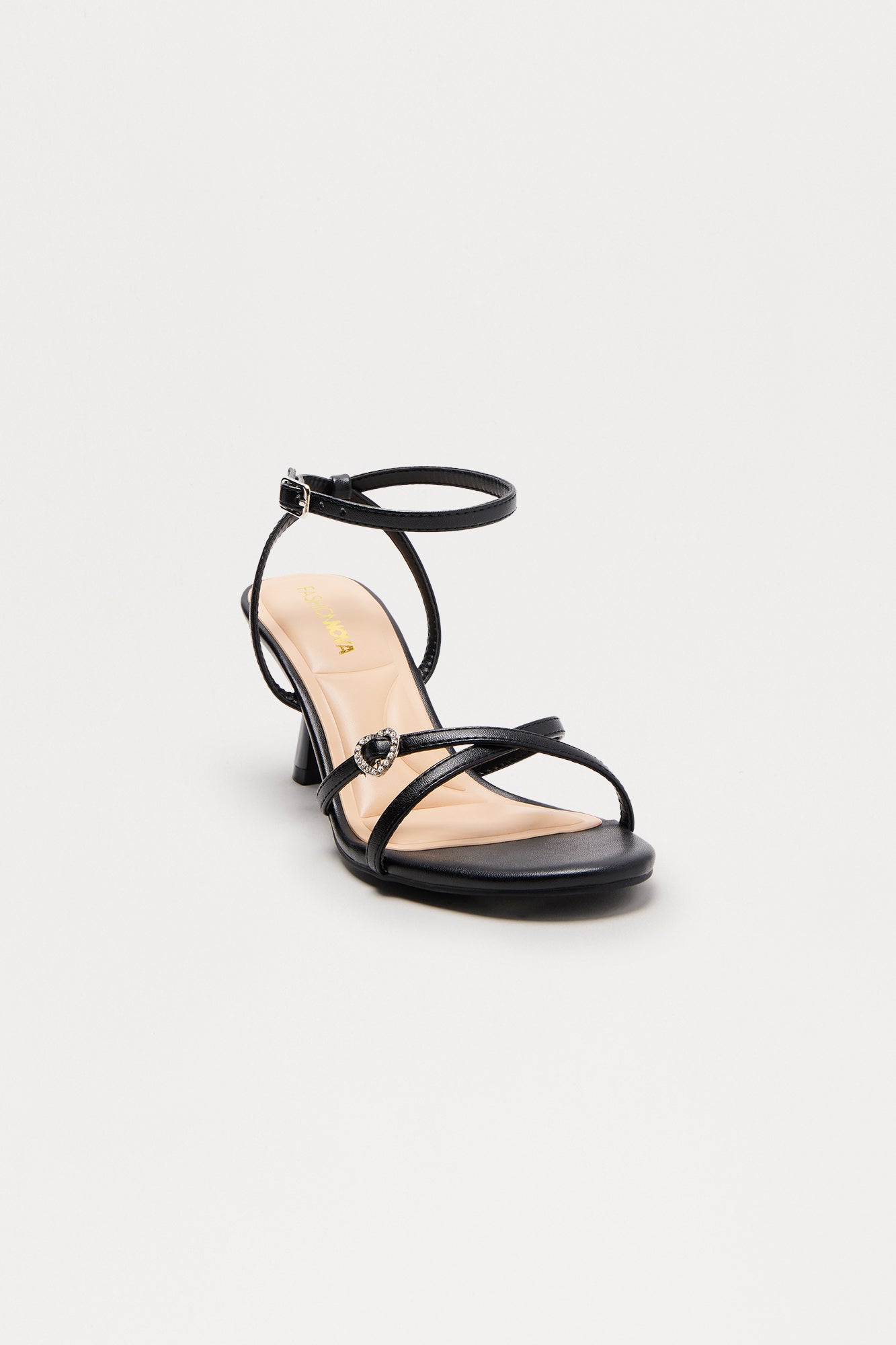Stillar Ankle Strap Heels - Black
