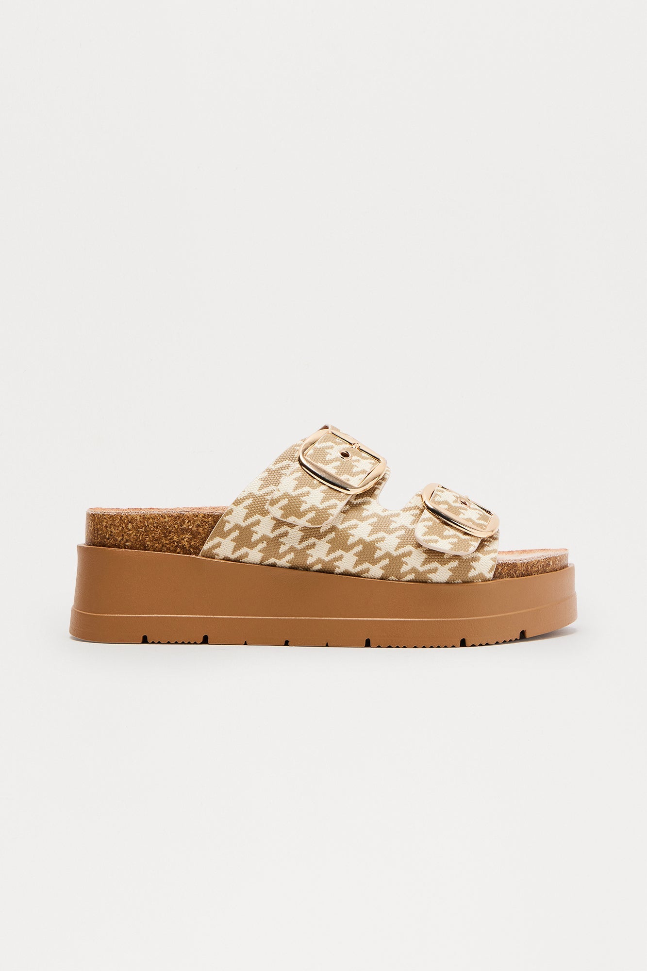 Canton Buckle Platform Sandals - Tan/Multi