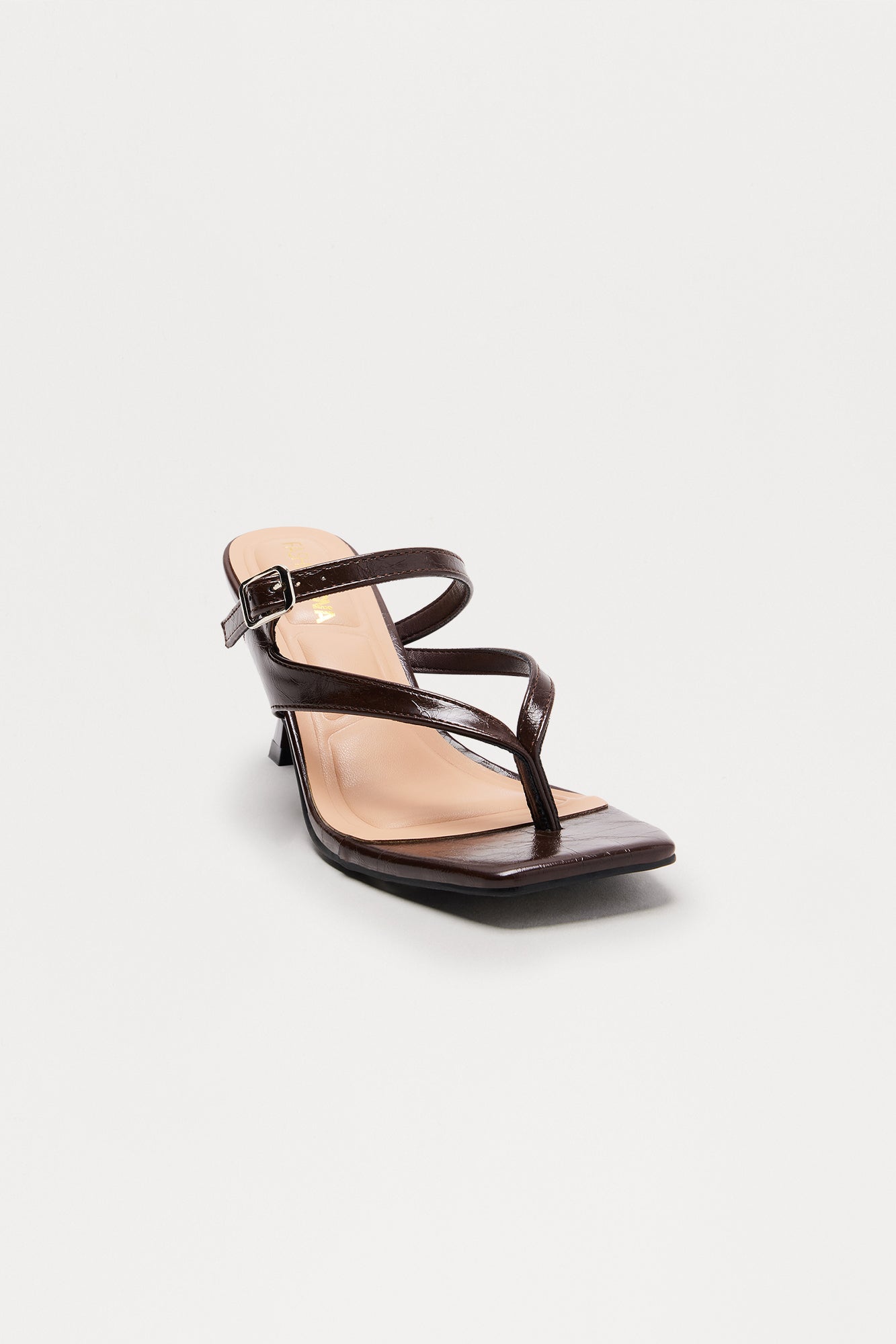 Rossi Kitten Heel Mules - Brown