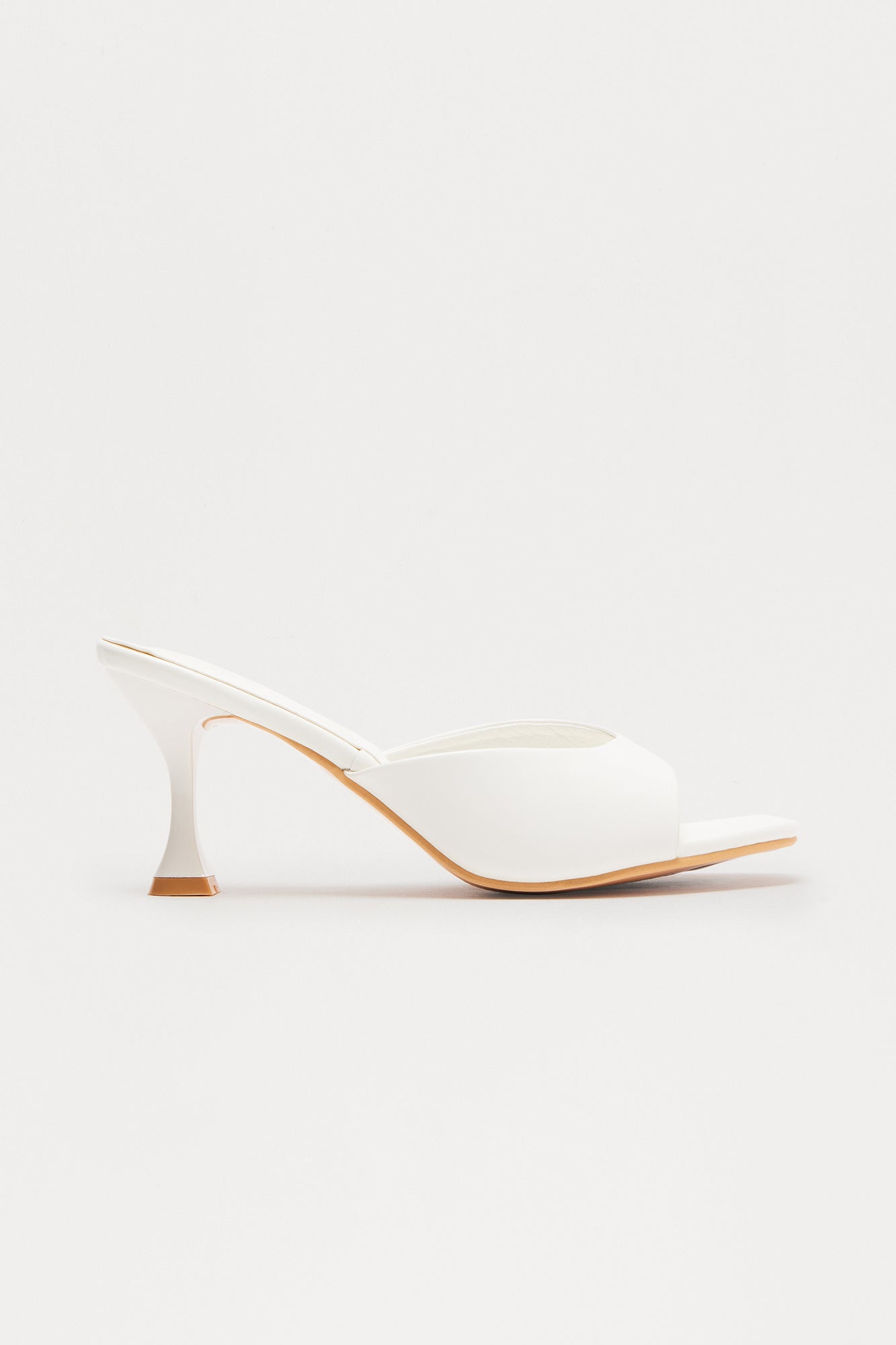 Kaden Faux Leather Mules - White