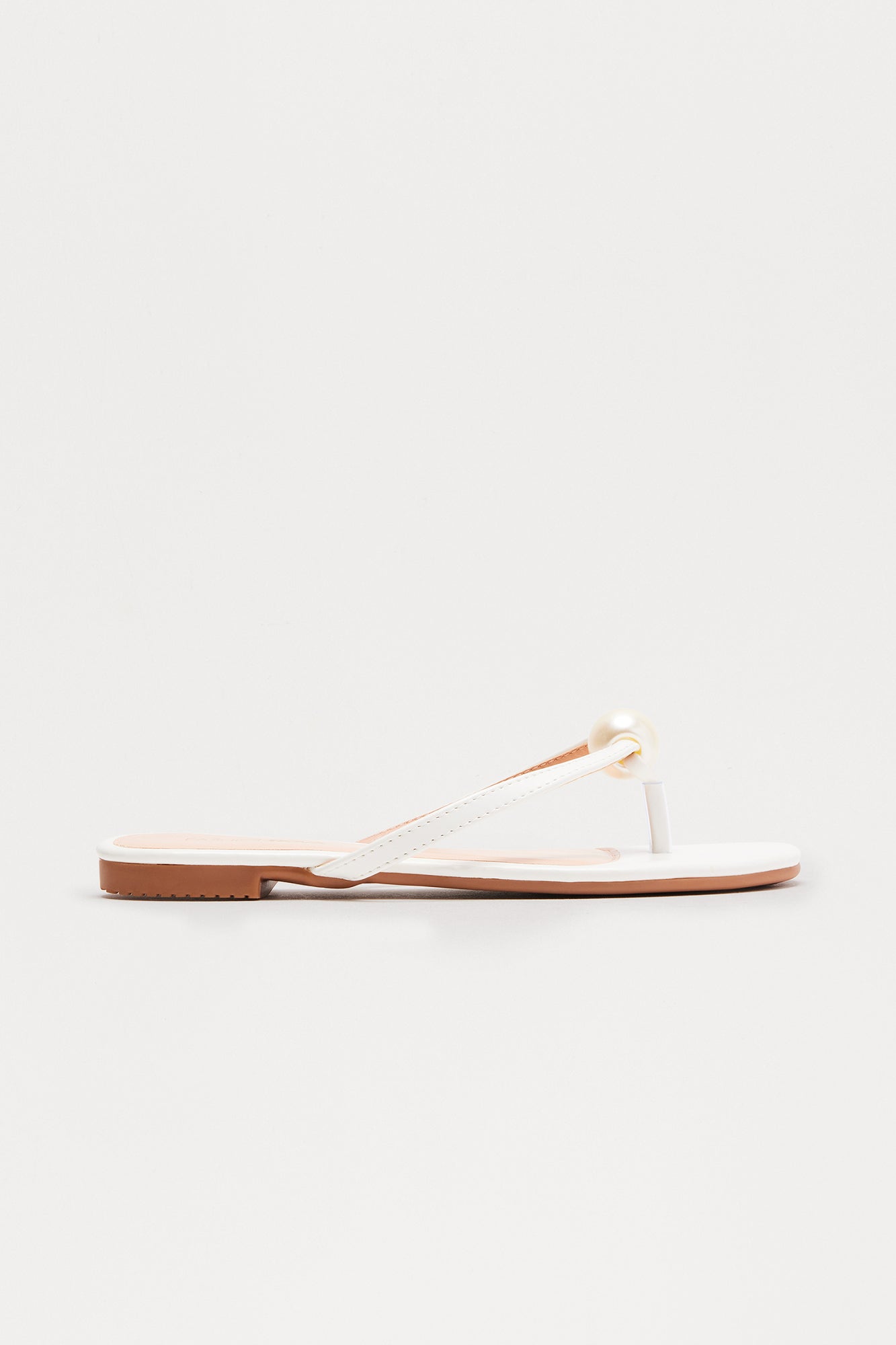 Florenza Pearl Flip Flops - White