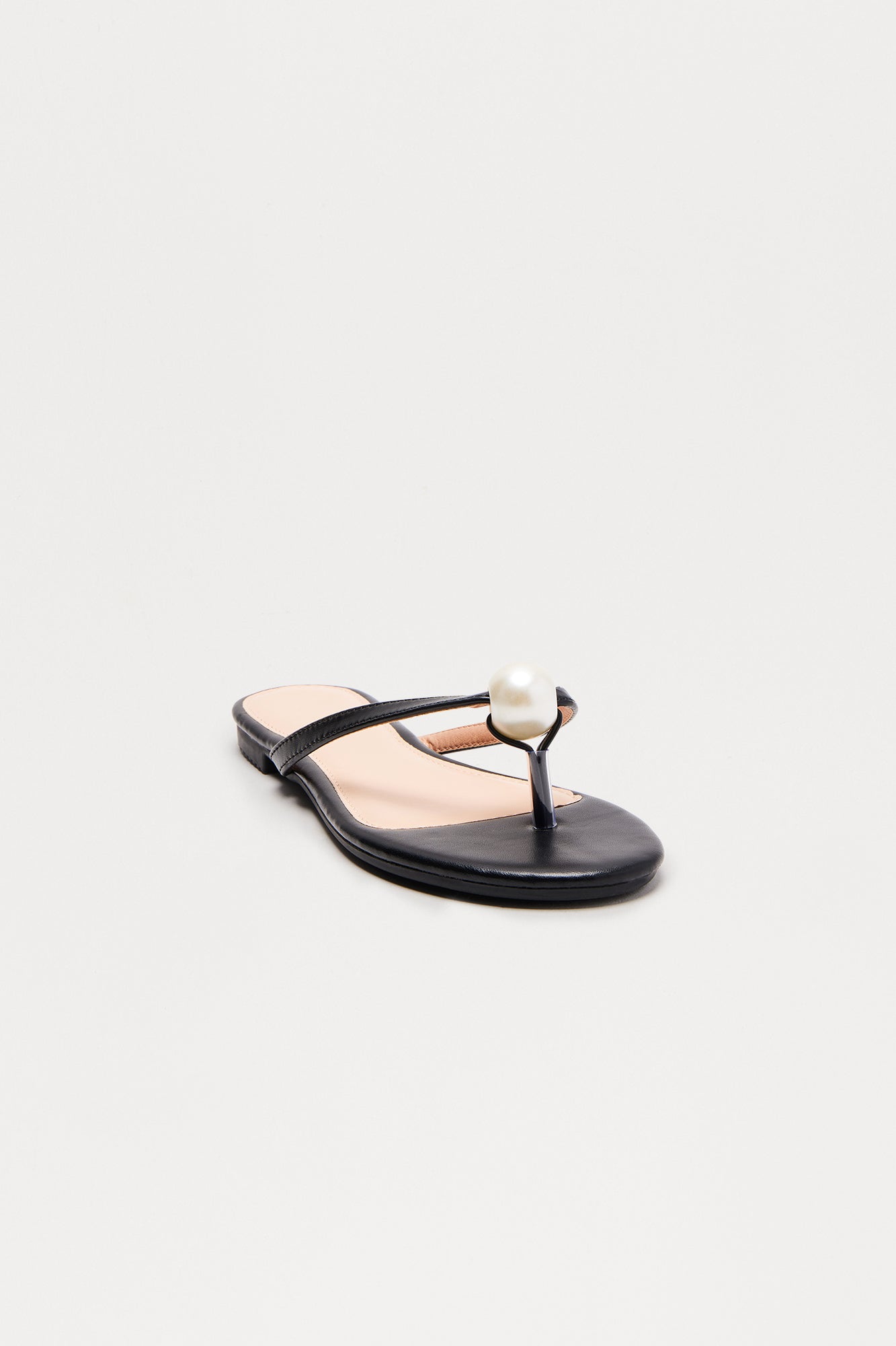Florenza Pearl Flip Flops - Black
