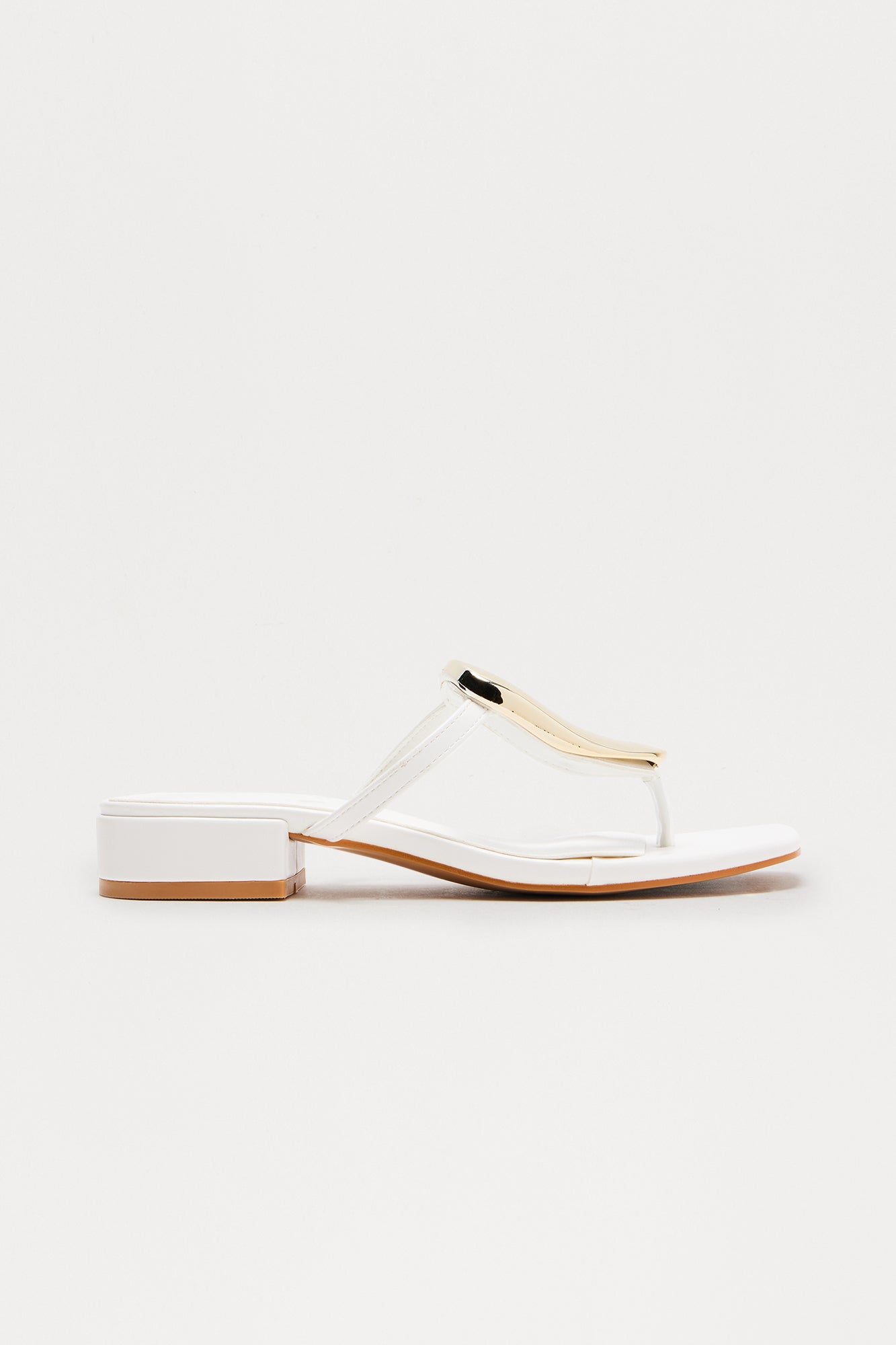 Montie Hardware Flip Flops - White