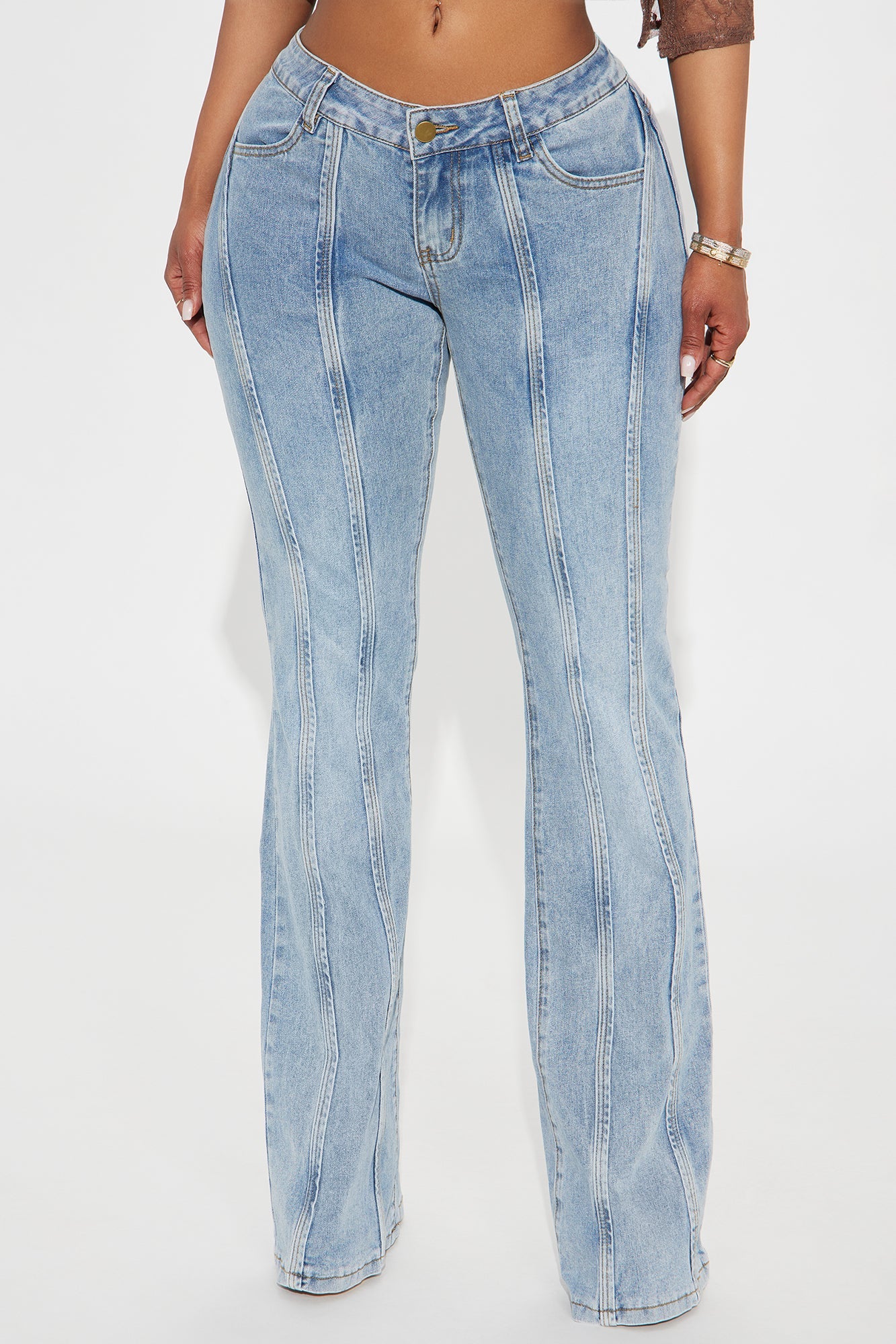Brooke Low Rise Stretch Flare Jeans - Light Wash
