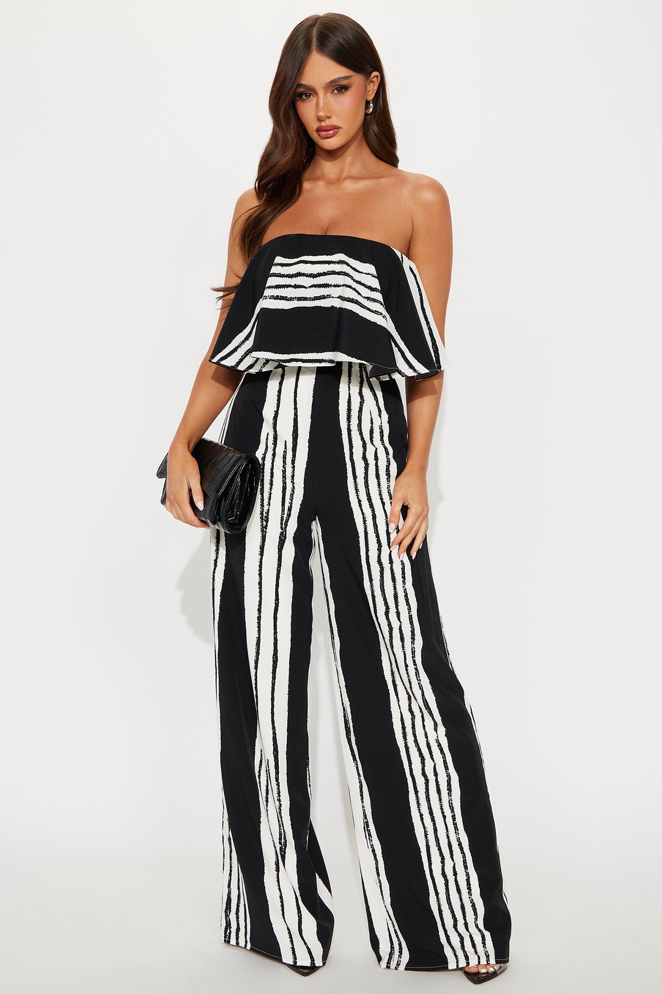 Santorini Crush Jumpsuit - Black/White