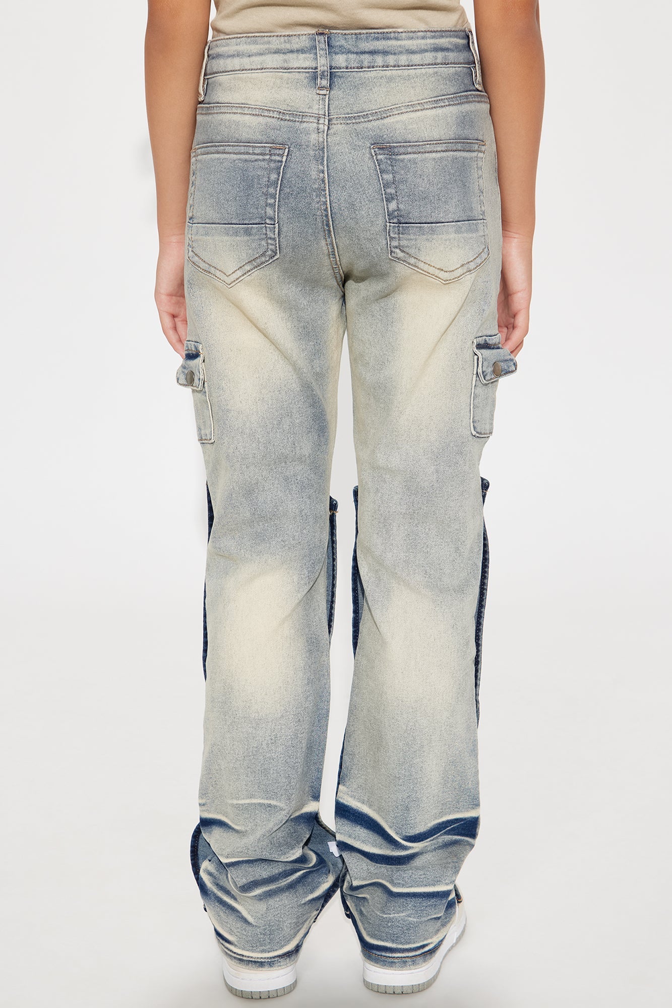 Mini Snap Out Of It Wide Leg Utility Jeans - Medium Wash