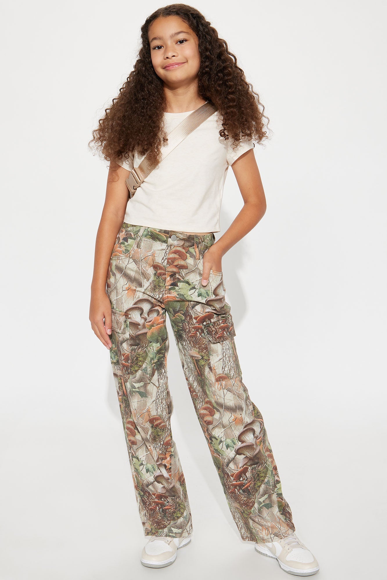 Mini Weekend Trip Camo Stretch Cargo Jean - Taupe/combo