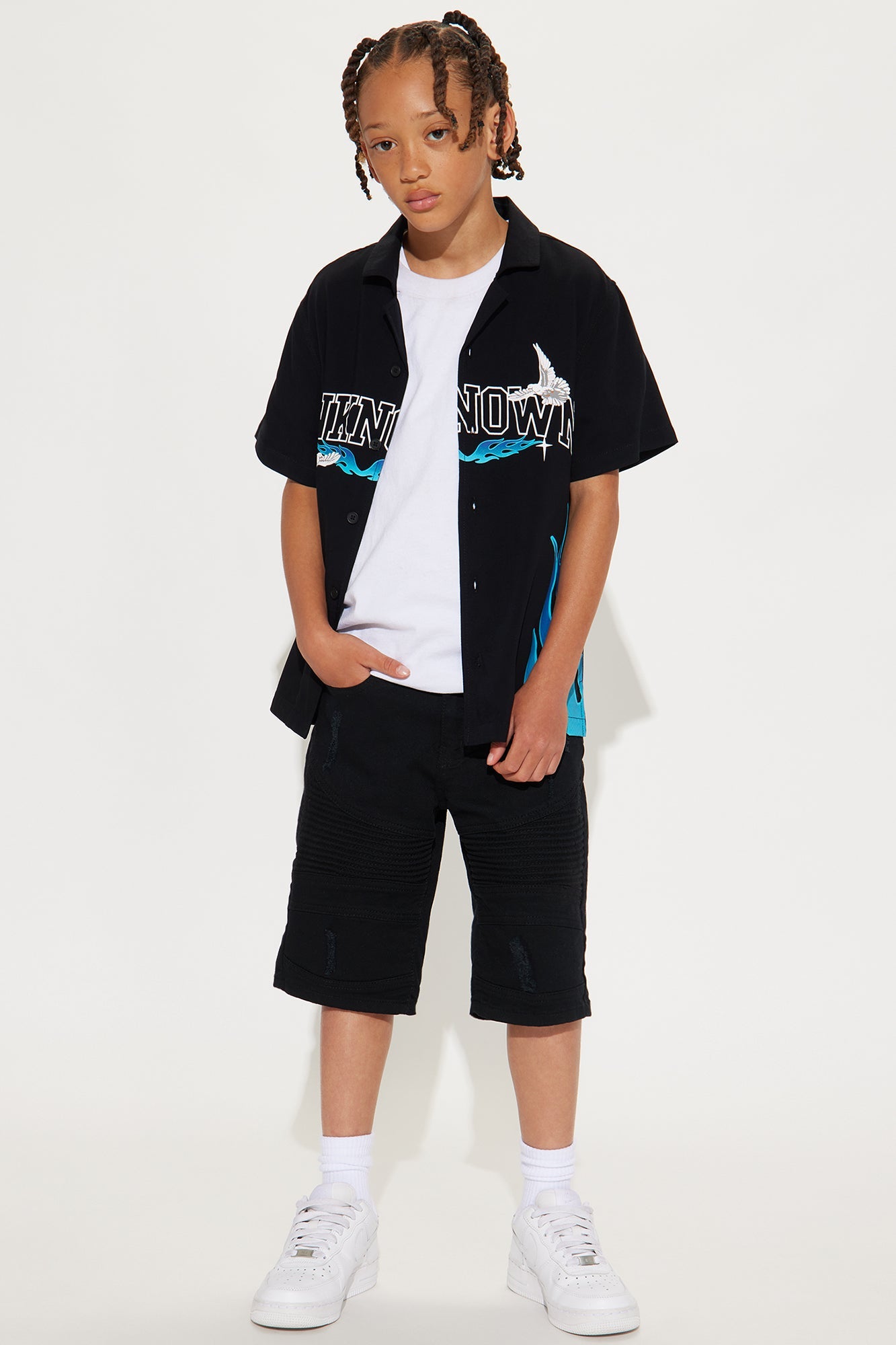 Mini Stay Consistent Moto Shorts - Black