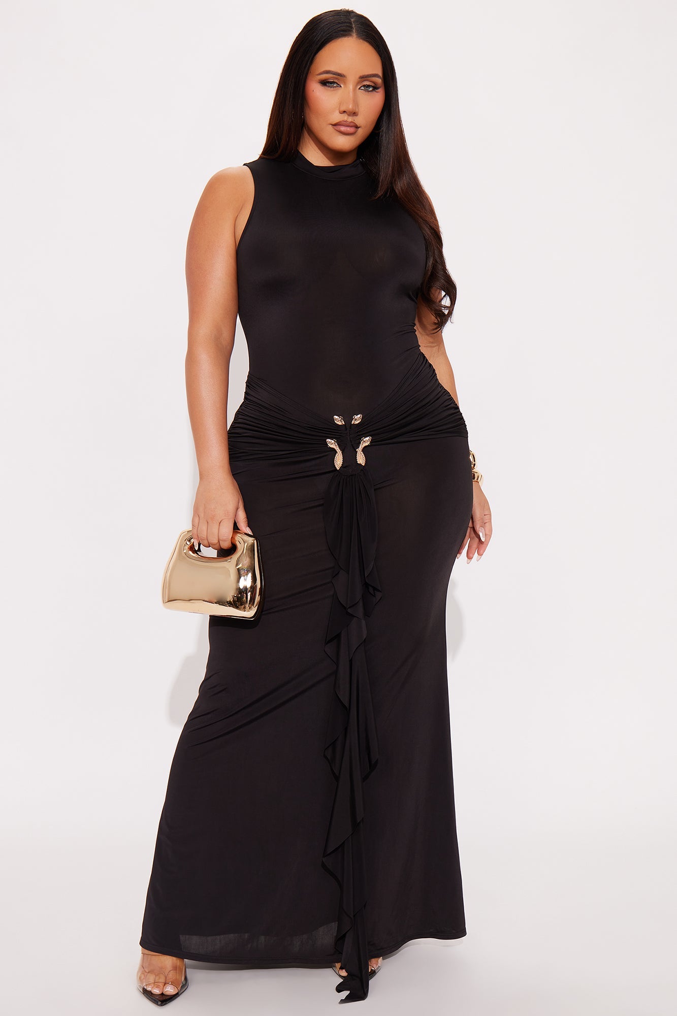 In The Moment Sleeveless Maxi Dress - Black