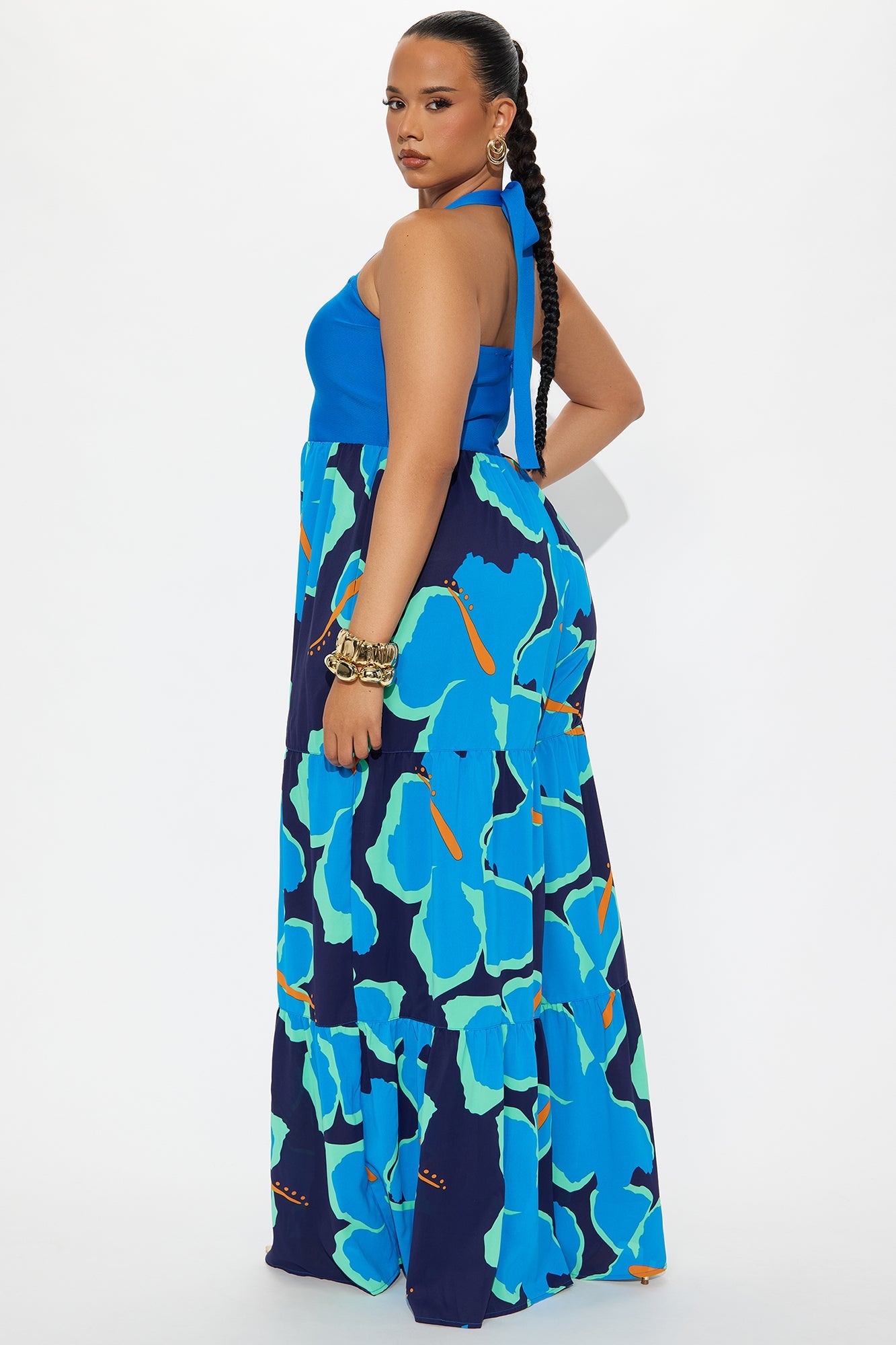 Zion Halter Jumpsuit - Blue/combo