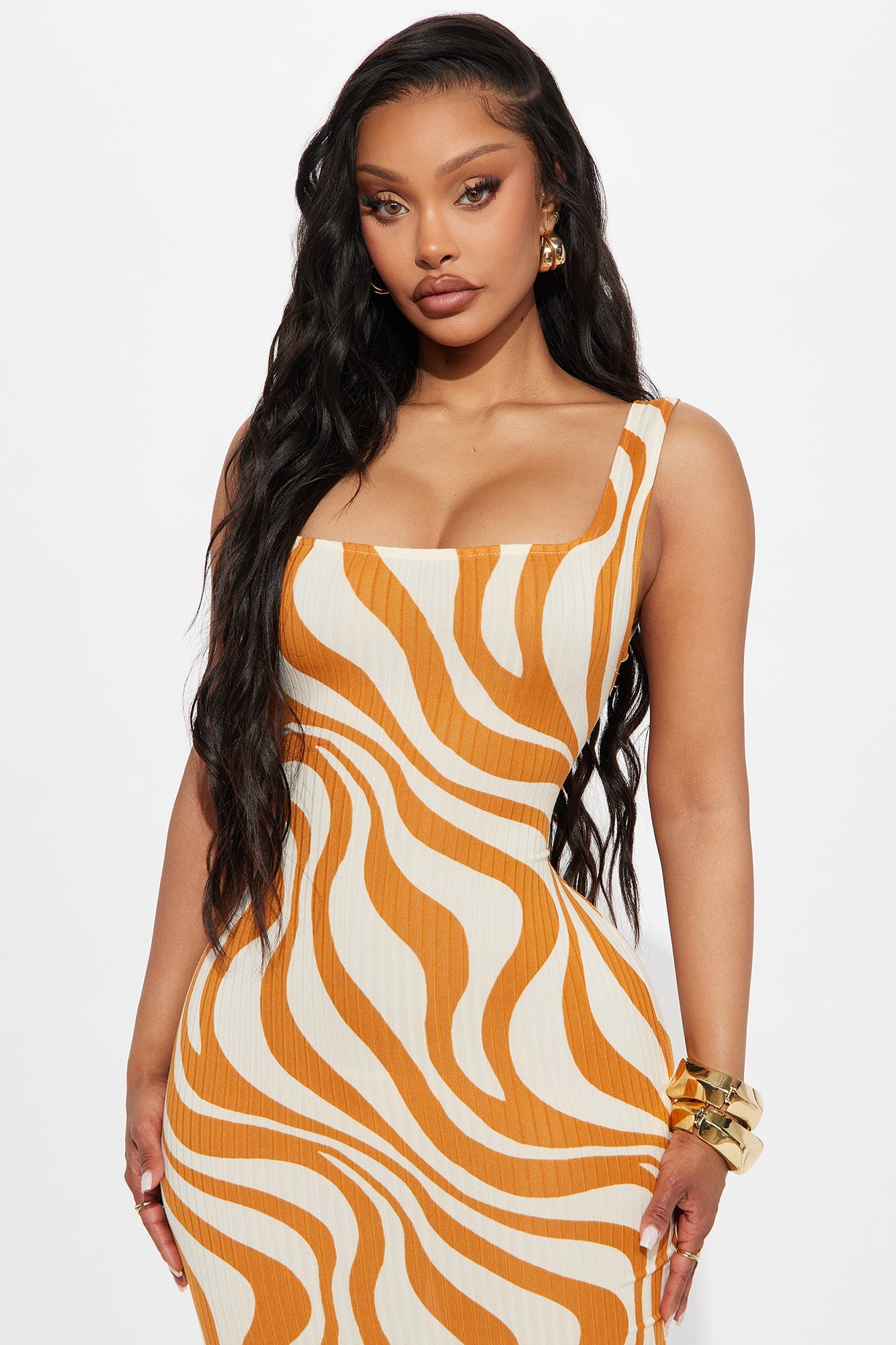 Maisie Maxi Dress - Orange/combo